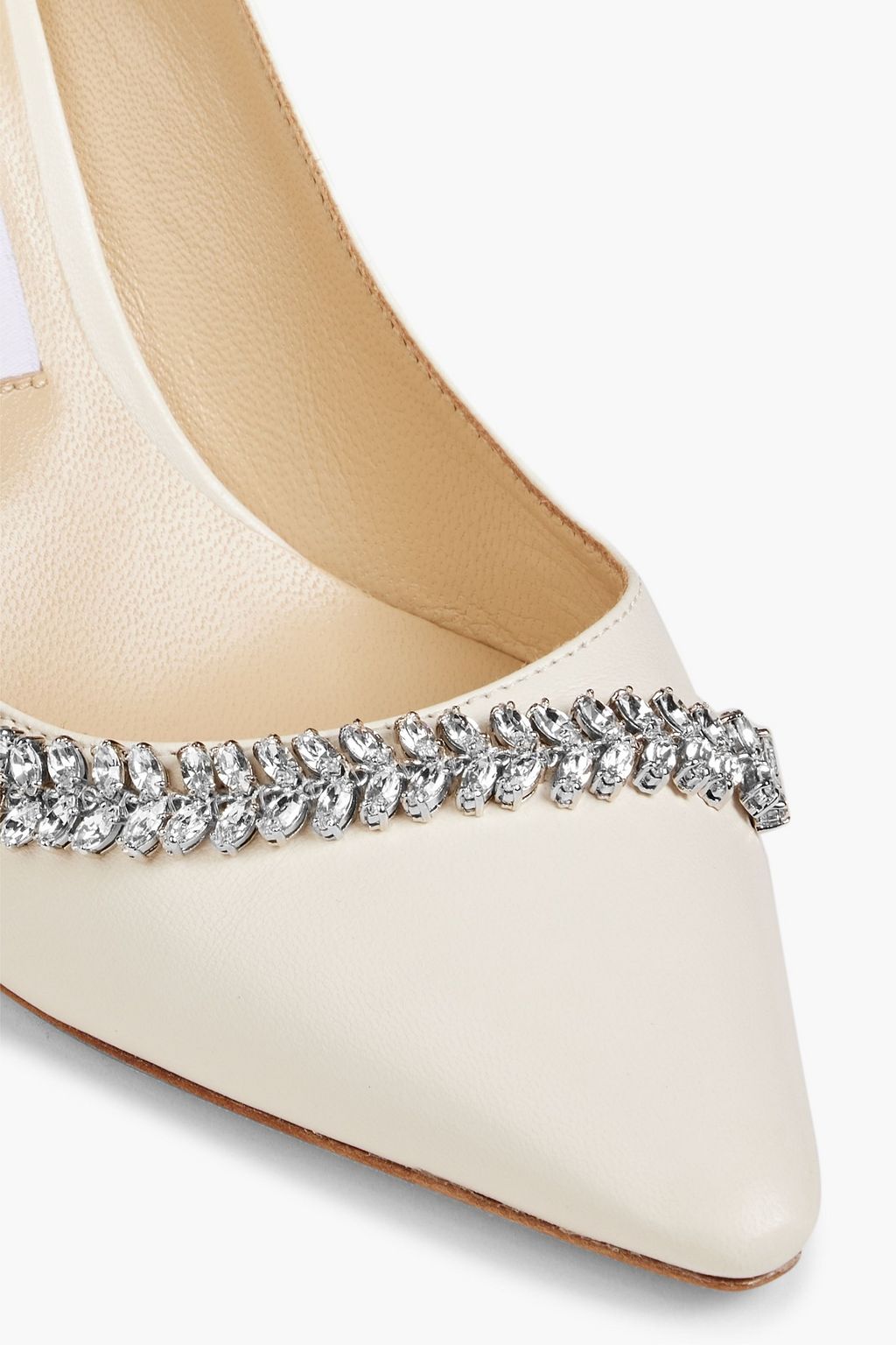 JIMMY CHOO Romy 85 crystal-embellished leather pumps