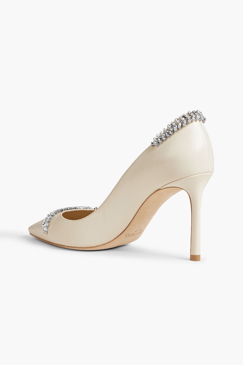 JIMMY CHOO Romy 85 crystal-embellished leather pumps