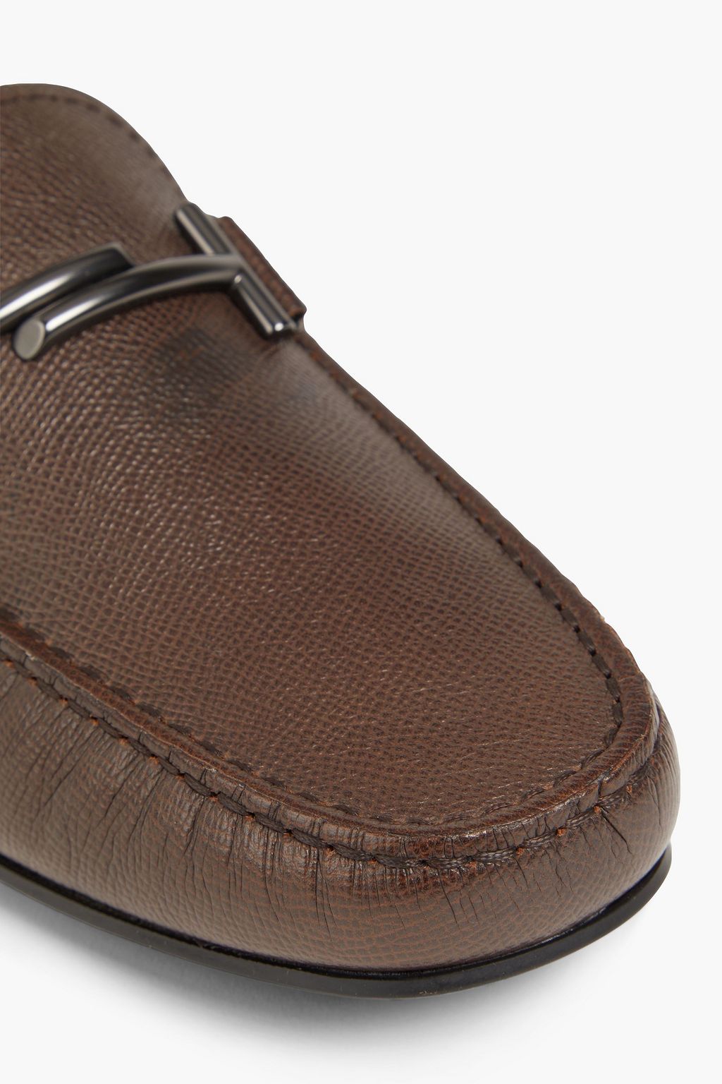 TOD'S Double T textured-leather driving shoes