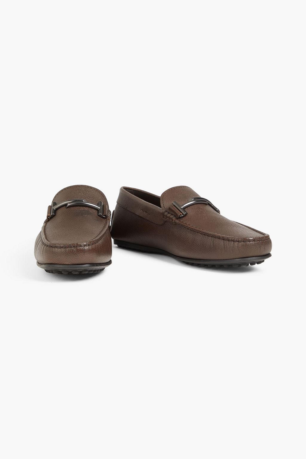 TOD'S Double T textured-leather driving shoes