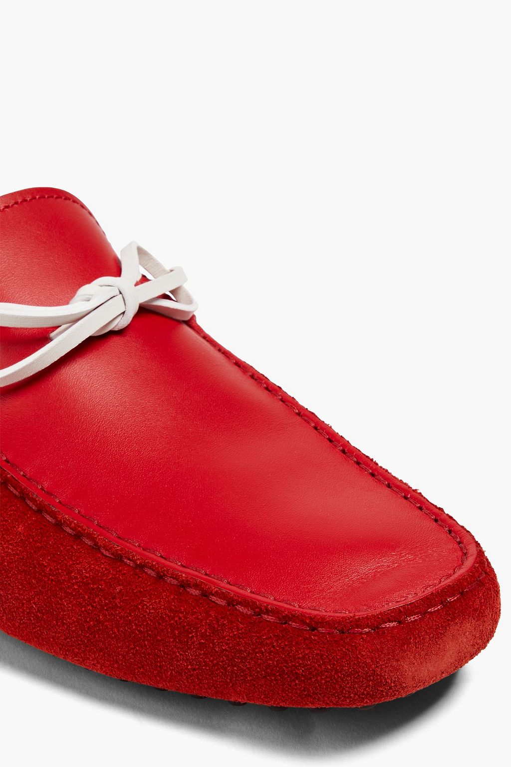 TOD'S Appliquéd leather and suede driving shoes