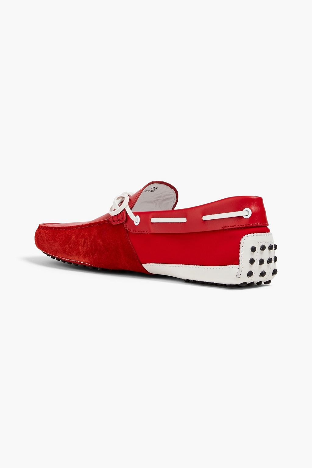 TOD'S Appliquéd leather and suede driving shoes