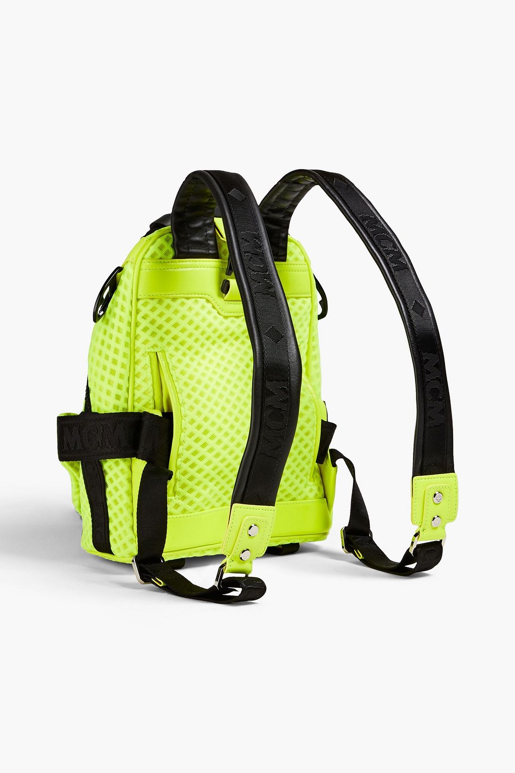MCM Appliquéd neon mesh backpack