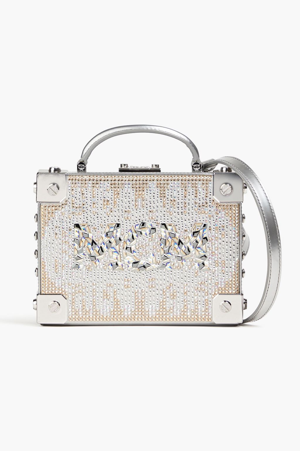 MCM Berlin embellished metallic leather box clutch
