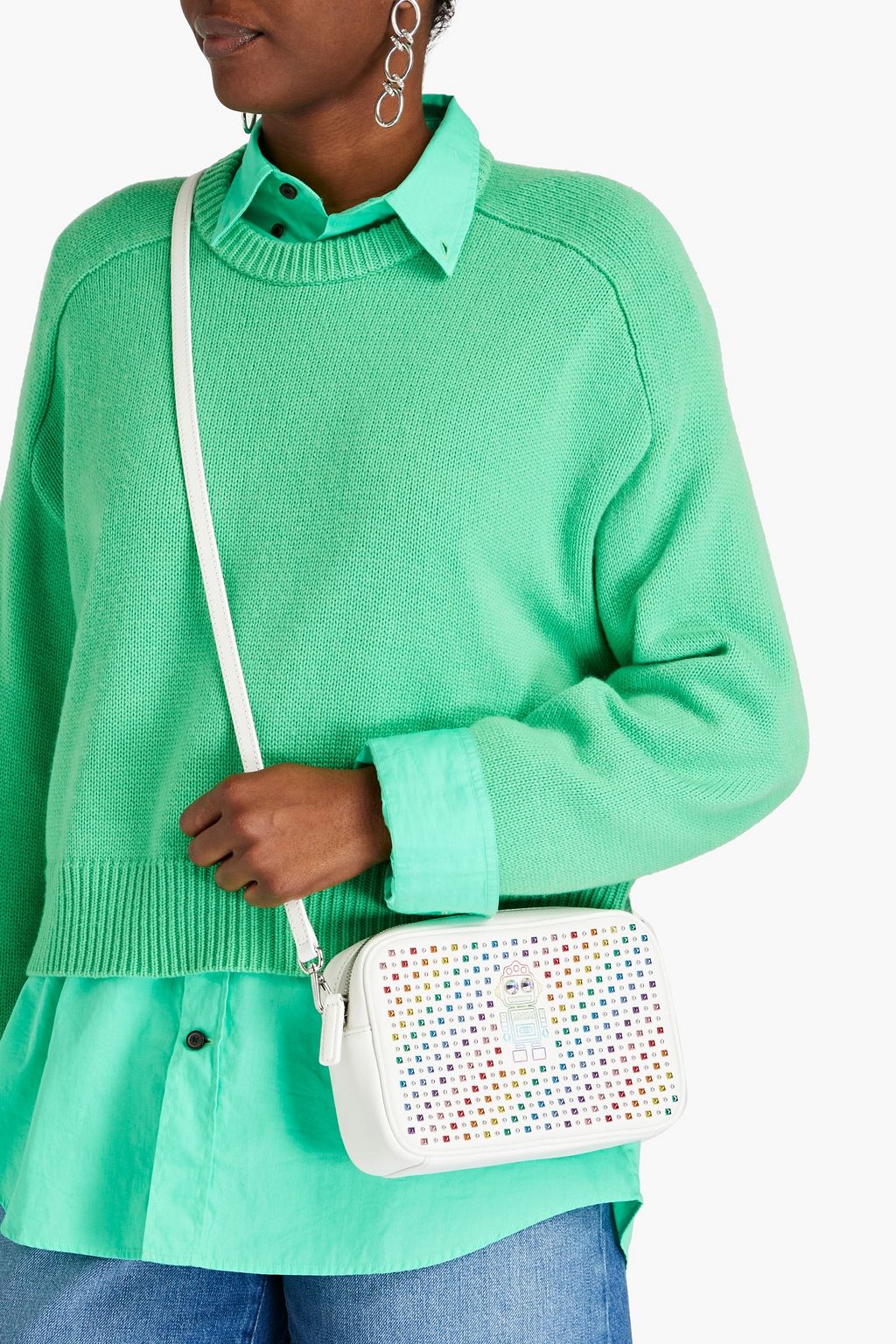 MCM Printed studded leather shoulder bag
