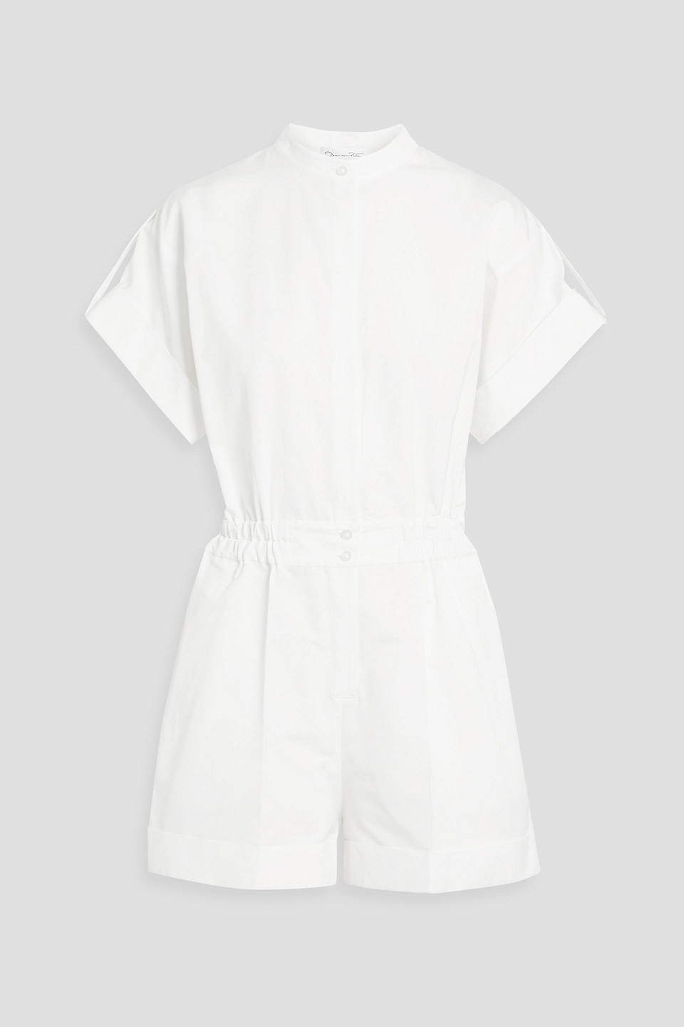 Oscar De La Renta Poplin Playsuit In White