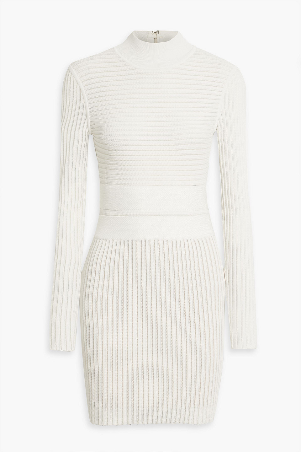 Herve Leger Textured-bandage Mini Dress In Ivory