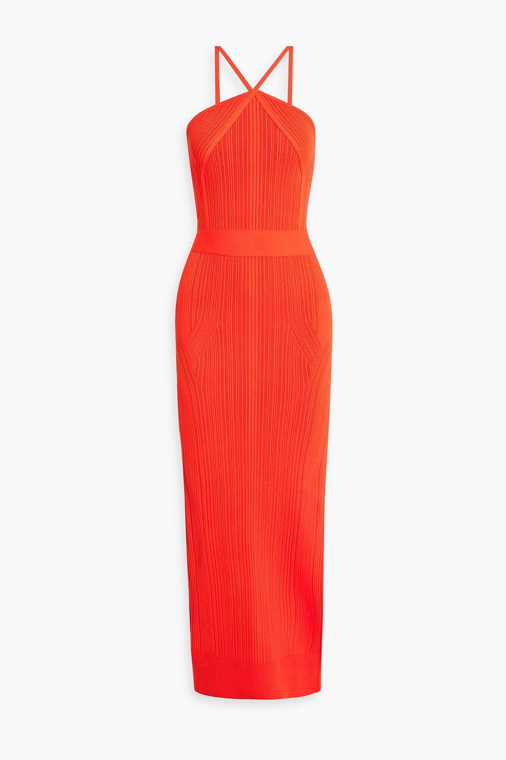 HERVÉ LÉGER Ribbed-knit maxi dress | THE OUTNET