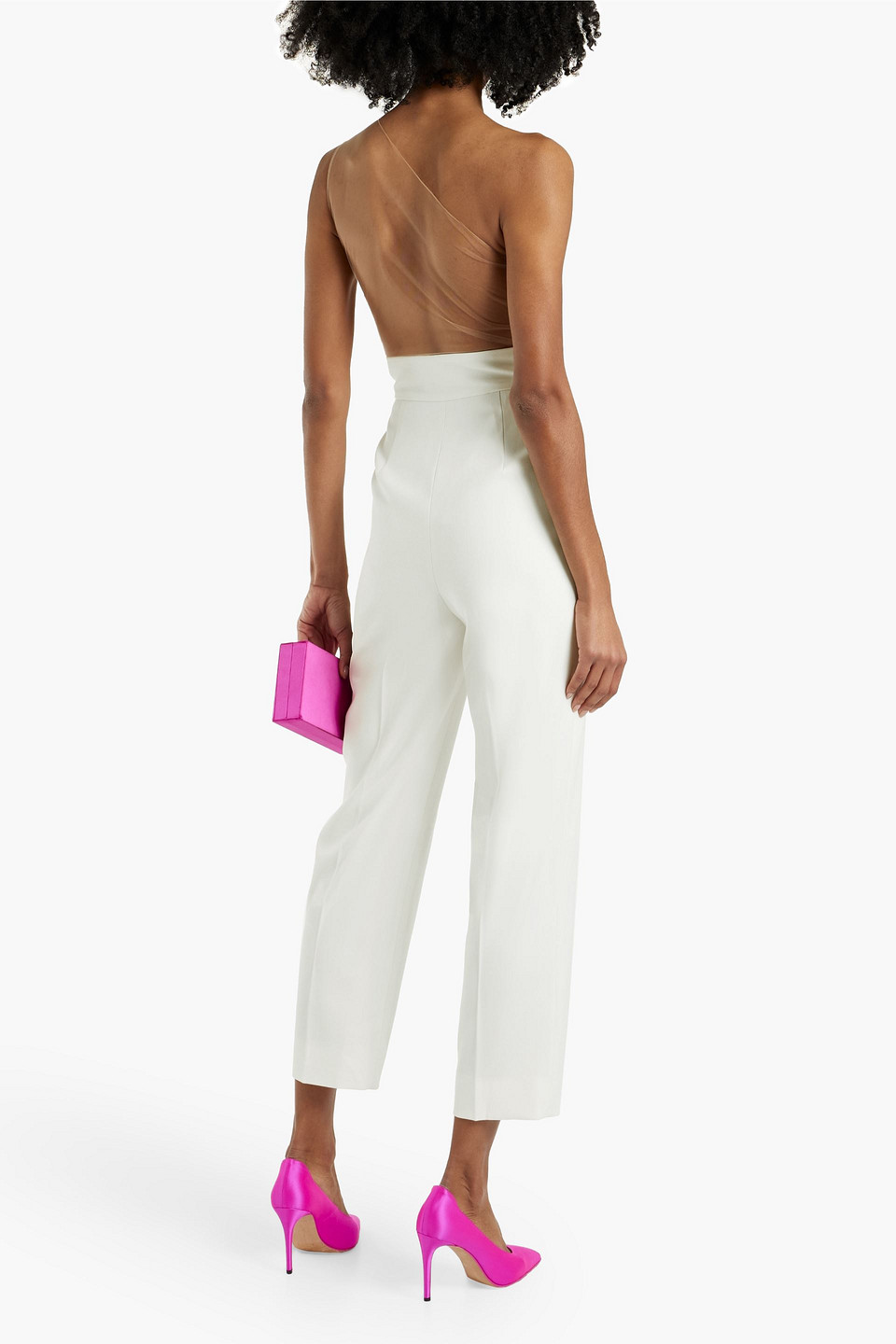  Oscar De La Renta - Jumpsuit Aus Twill Aus Einer Wollmischung Mit Asymmetrischer Schulterpartie - Weiß - Us 10 