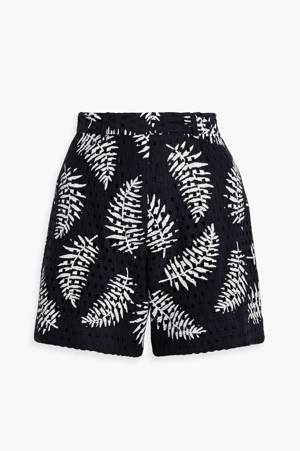 Oscar De La Renta Shorts Aus Baumwoll-makramee Mit Print In Black