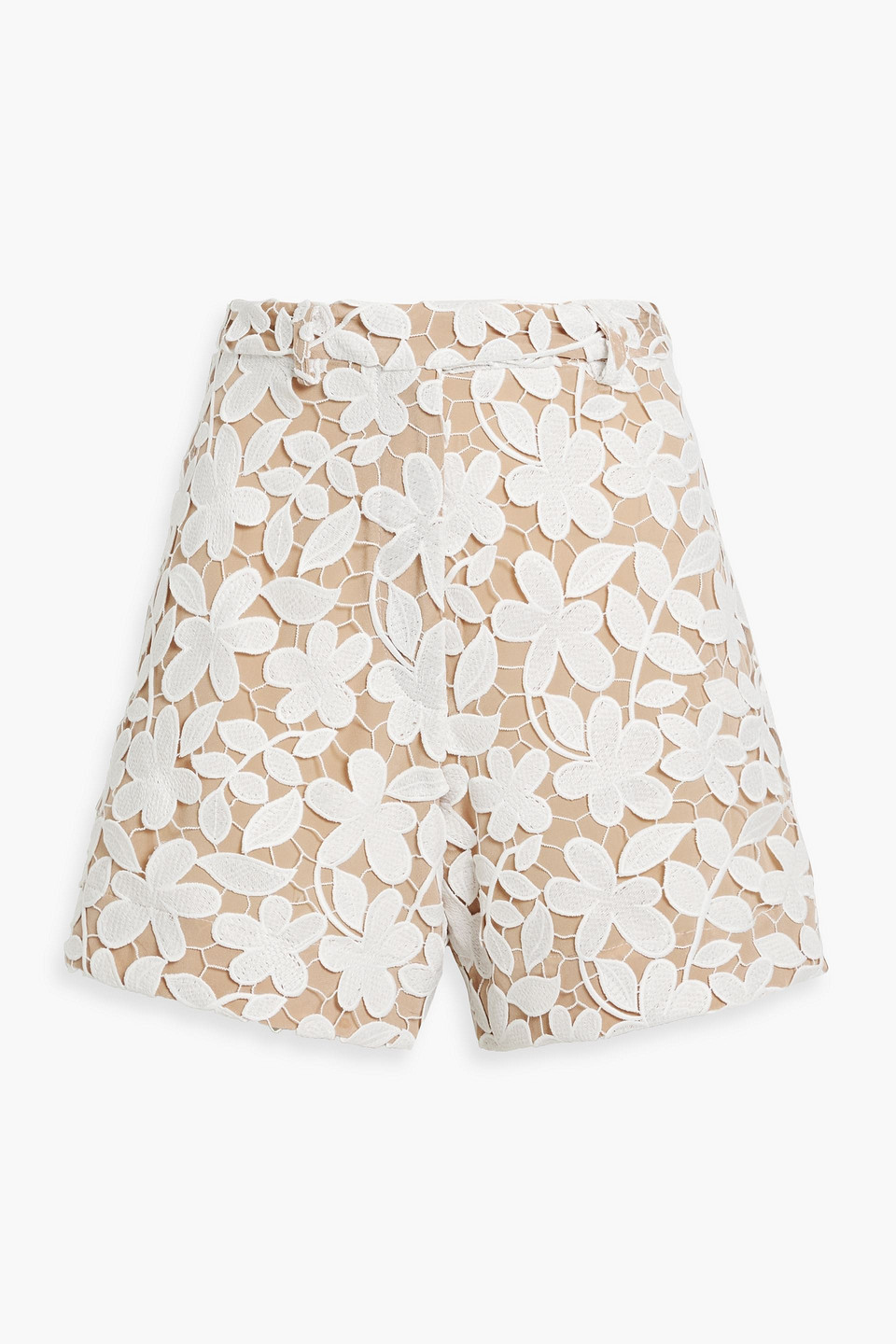 Oscar De La Renta Guipure Lace Shorts In White