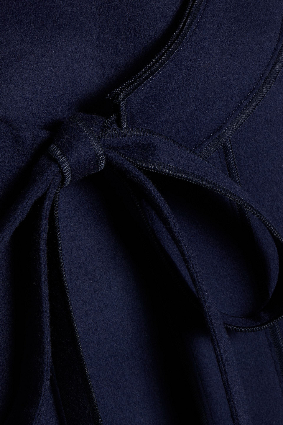 Shop Oscar De La Renta Tie-detailed Wool And Cashmere-blend Felt Jacket In Navy