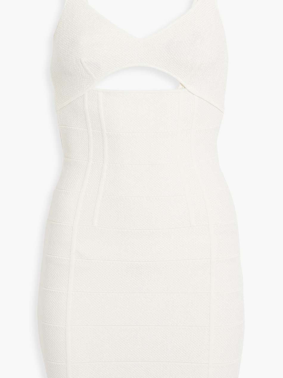 cutout textured-bandage mini dress