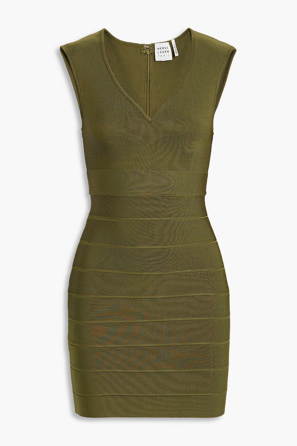 Herve Leger Bandage Mini Dress In Army Green