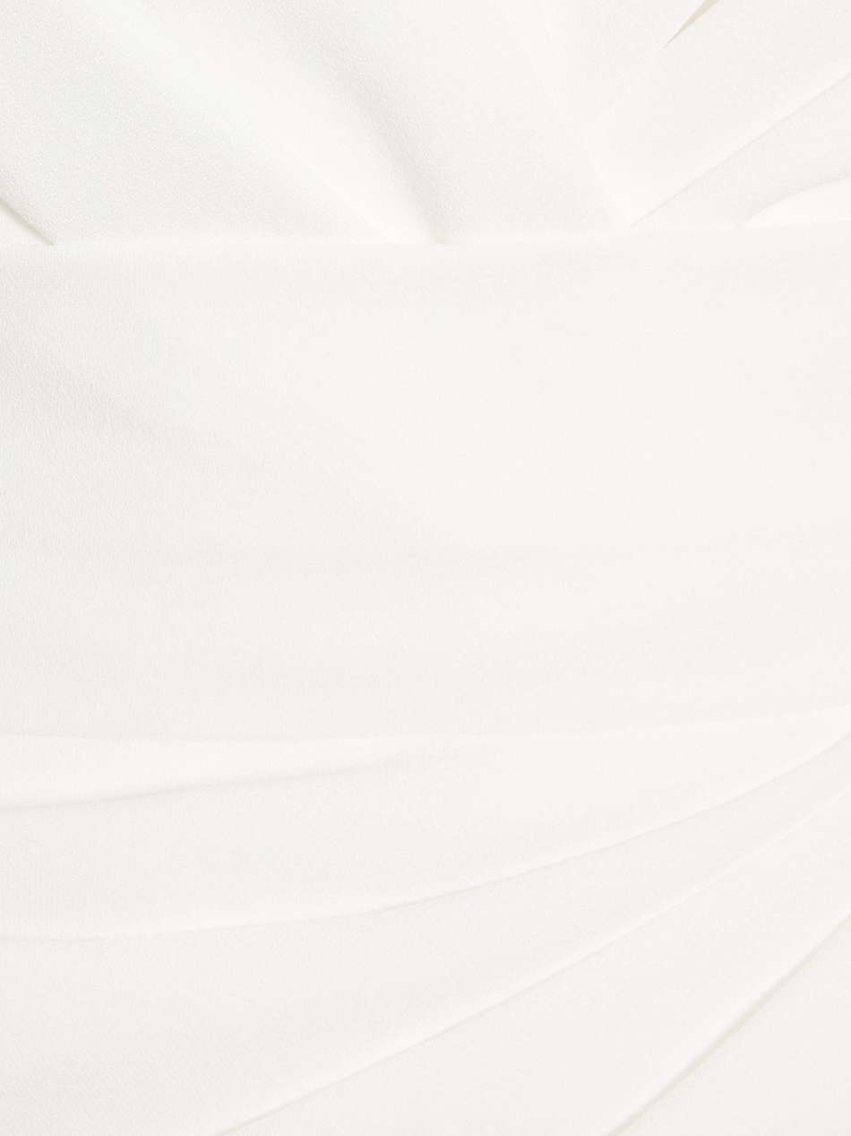 belted draped crepe dress