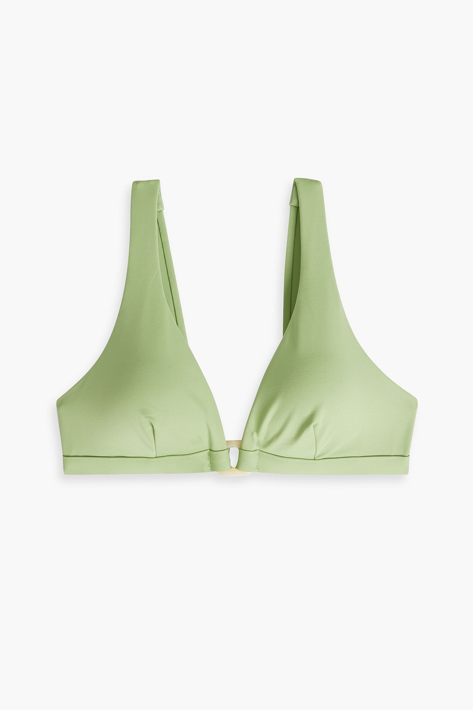 Seafolly Belize Ring-embellished Triangle Bikini Top In Light Green