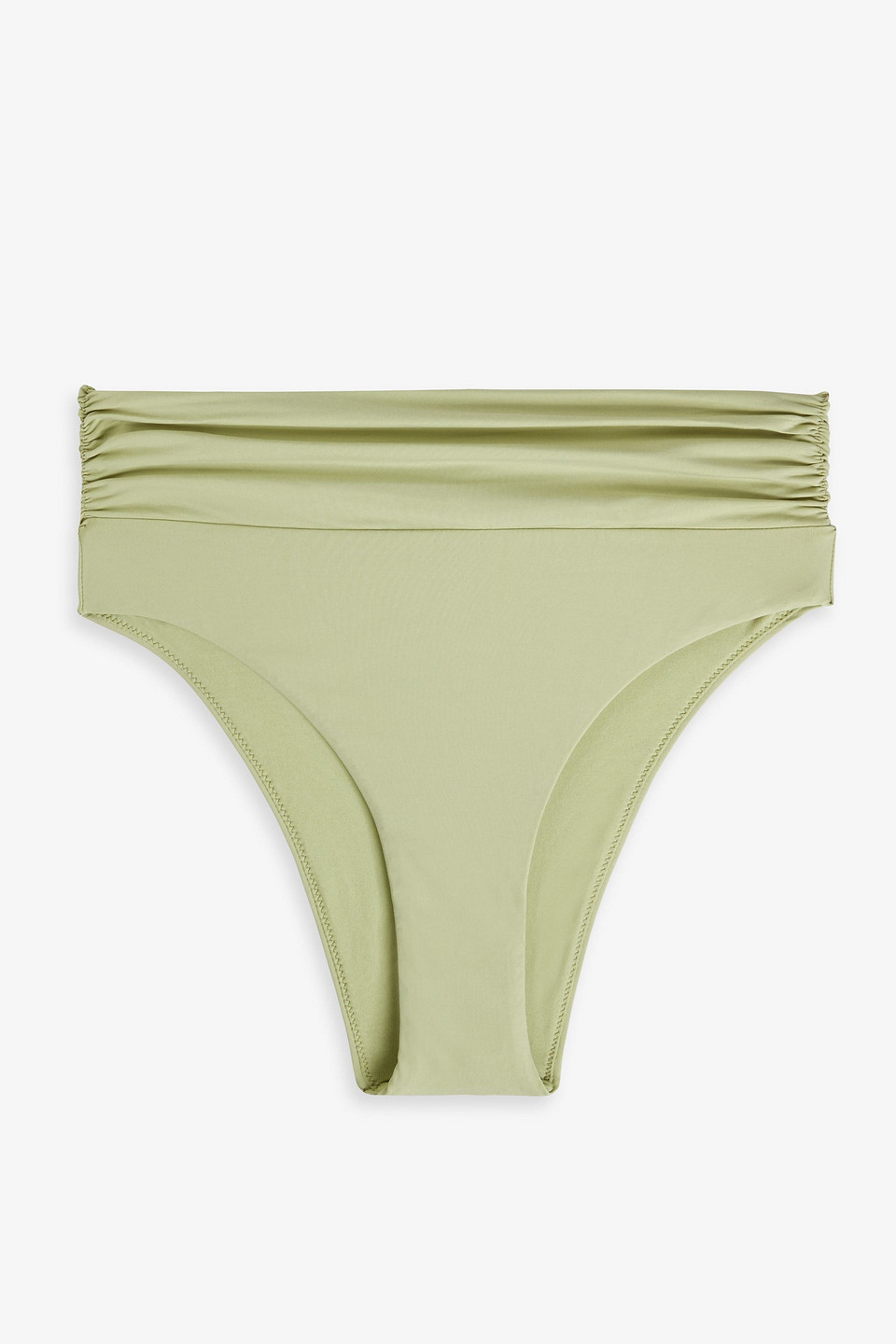 Rio ruched high-rise bikini briefs