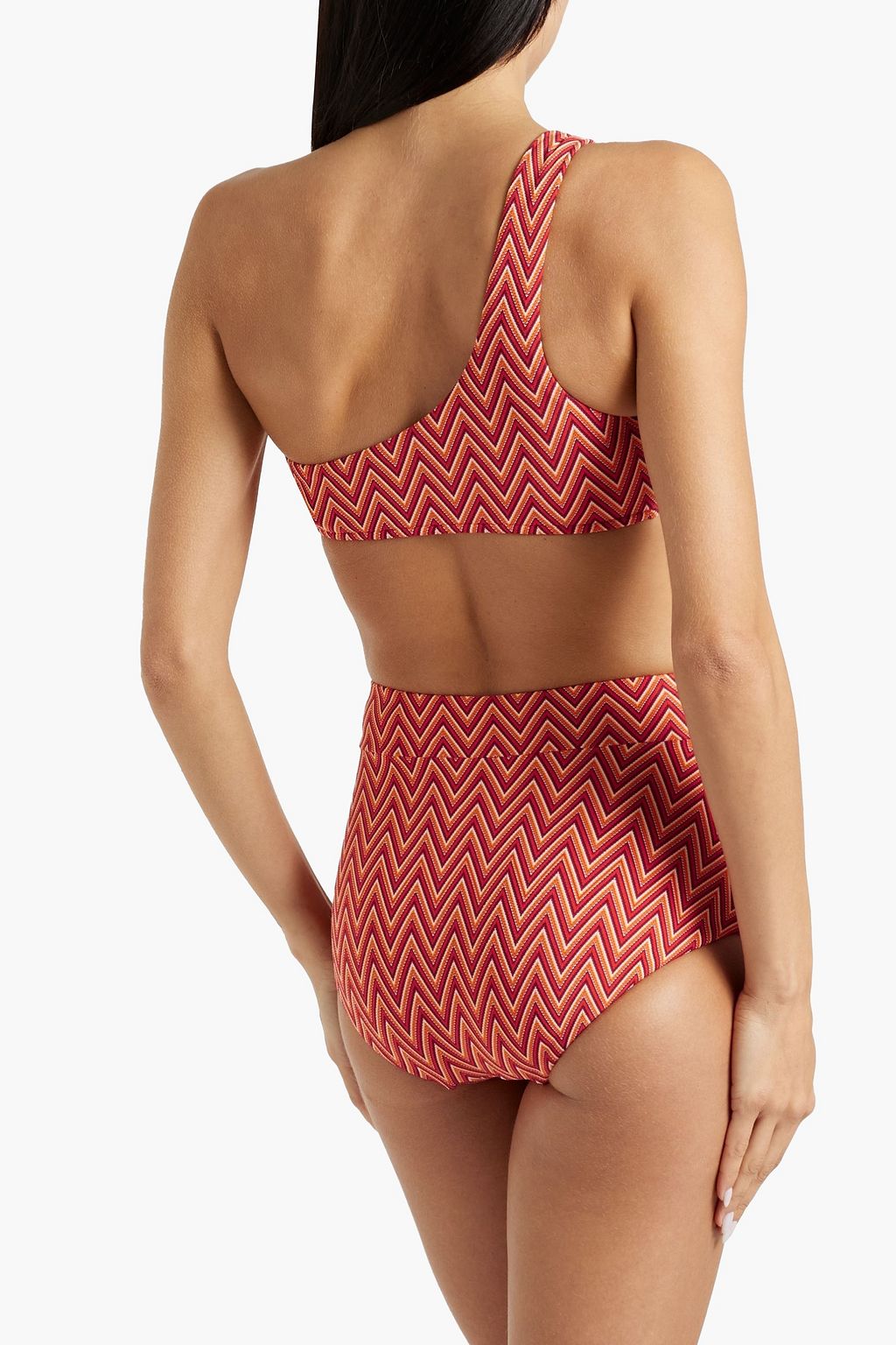 SEAFOLLY Cleo one-shoulder cutout jacquard bikini top