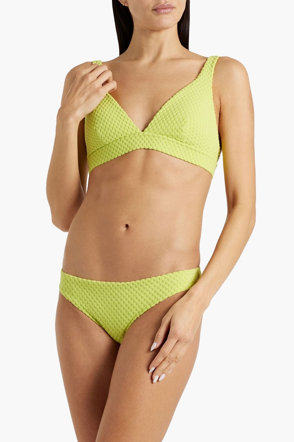 SEAFOLLY Riviera stretch-jacquard triangle bikini top
