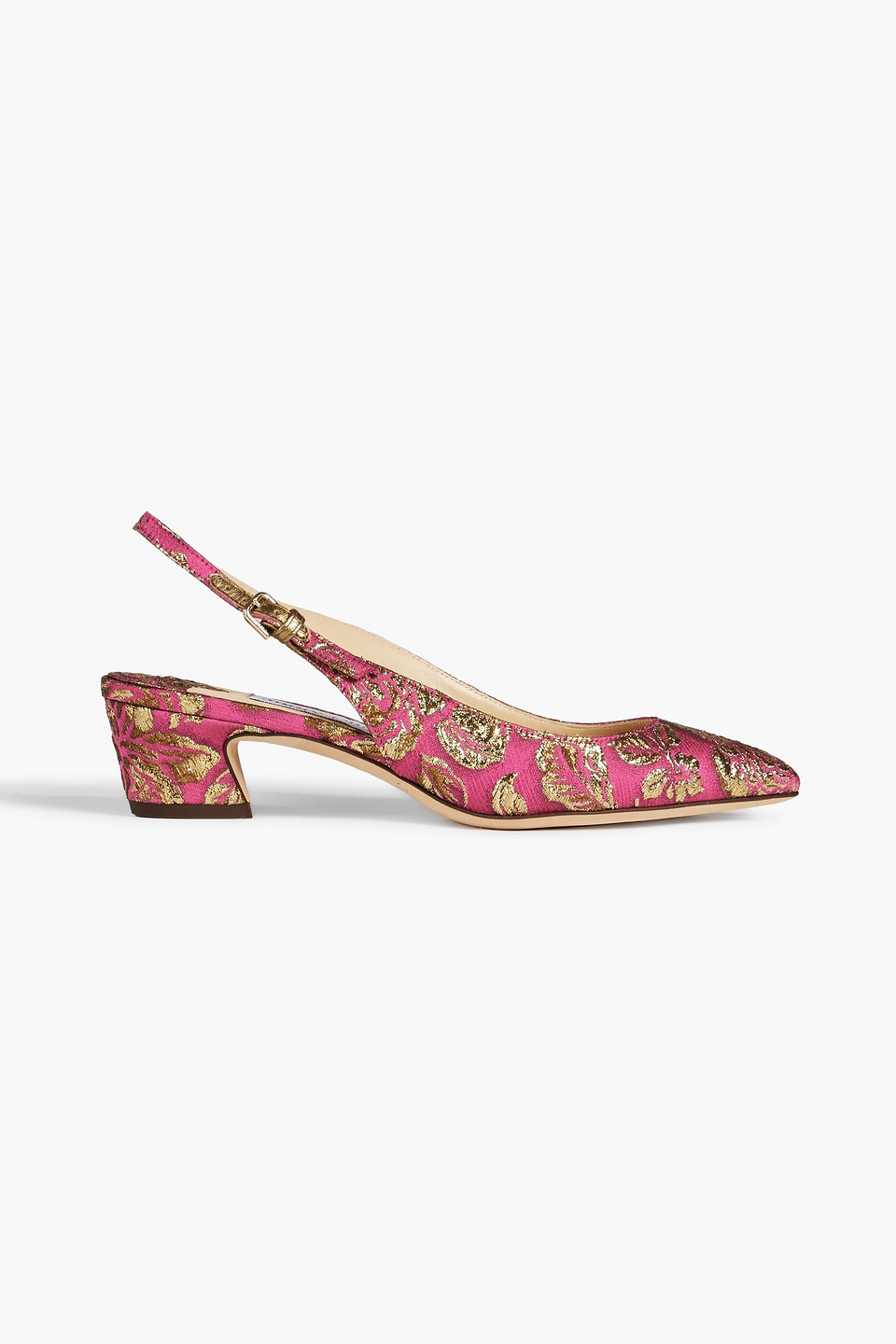 Jimmy Choo Gemma 40 metallic brocade slingback pumps