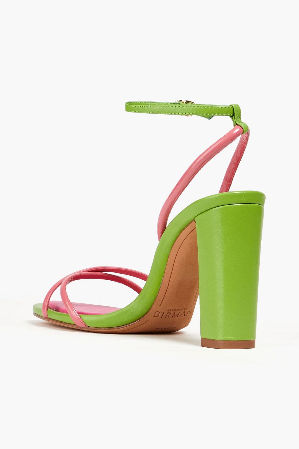 ALEXANDRE BIRMAN 엘리사 투톤 스무스 & 페이턴트 가죽 샌들