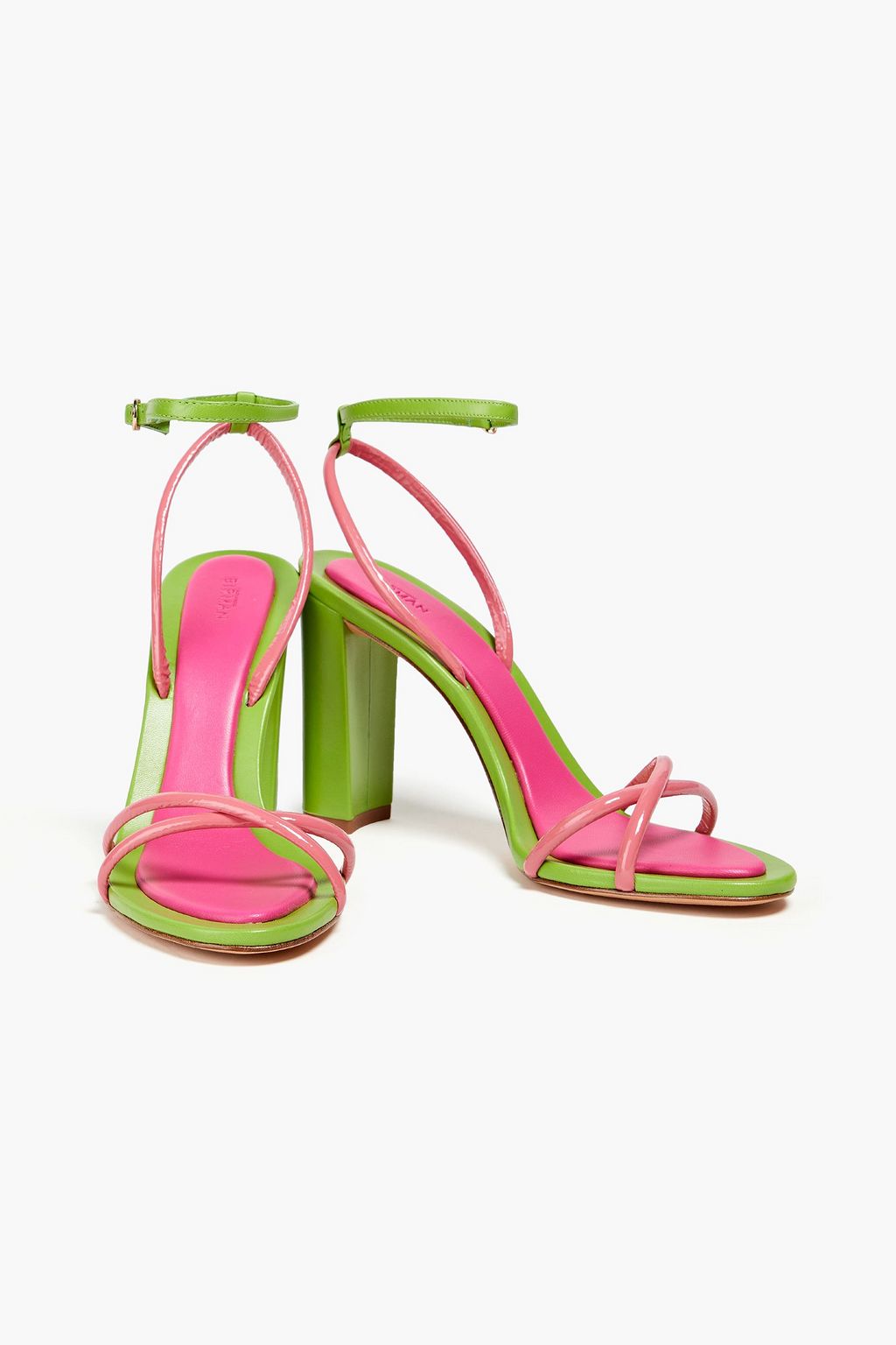 ALEXANDRE BIRMAN 엘리사 투톤 스무스 & 페이턴트 가죽 샌들
