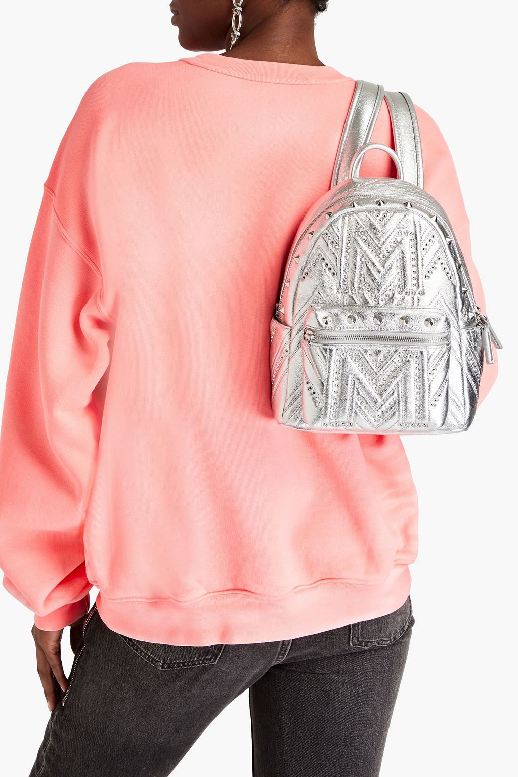 MCM Quilted metallic studded leather backpack THE