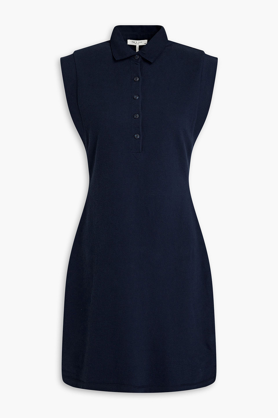 Shop Rag & Bone Mckenna Ribbed Cotton-jersey Mini Dress In Navy