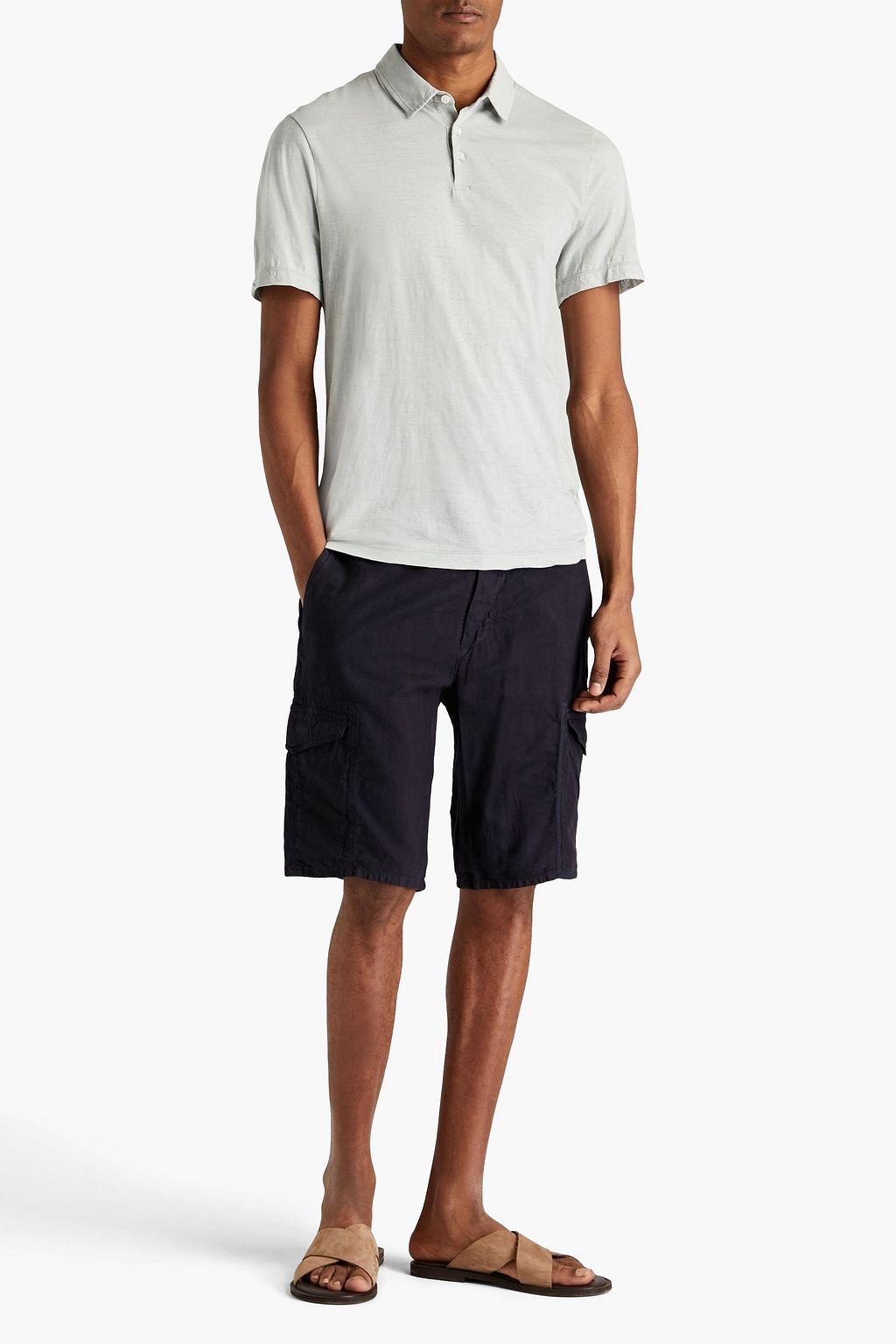 JAMES PERSE Slub cotton-jersey polo shirt