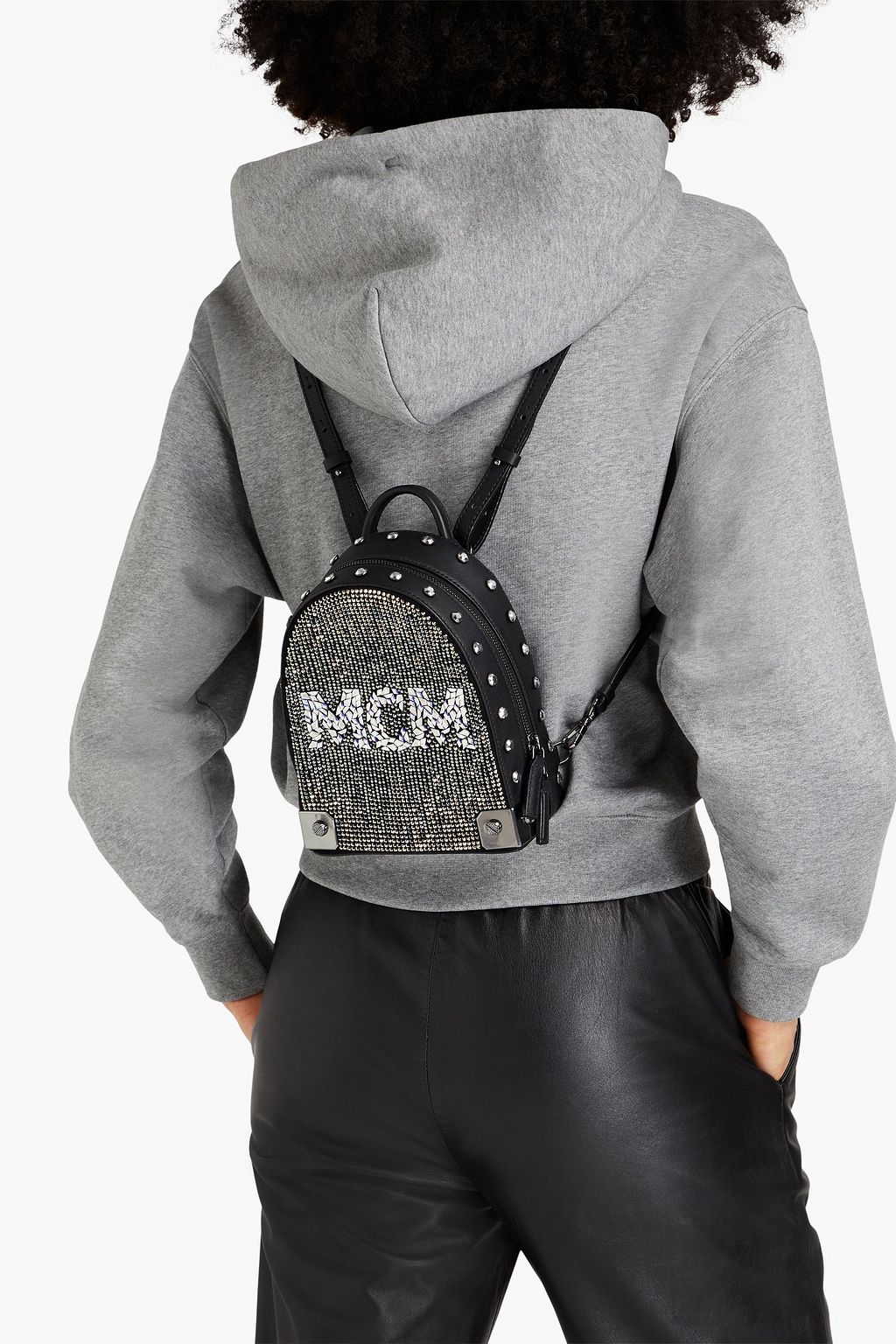 MCM Stark Bebe Boo crystal-embellished leather backpack