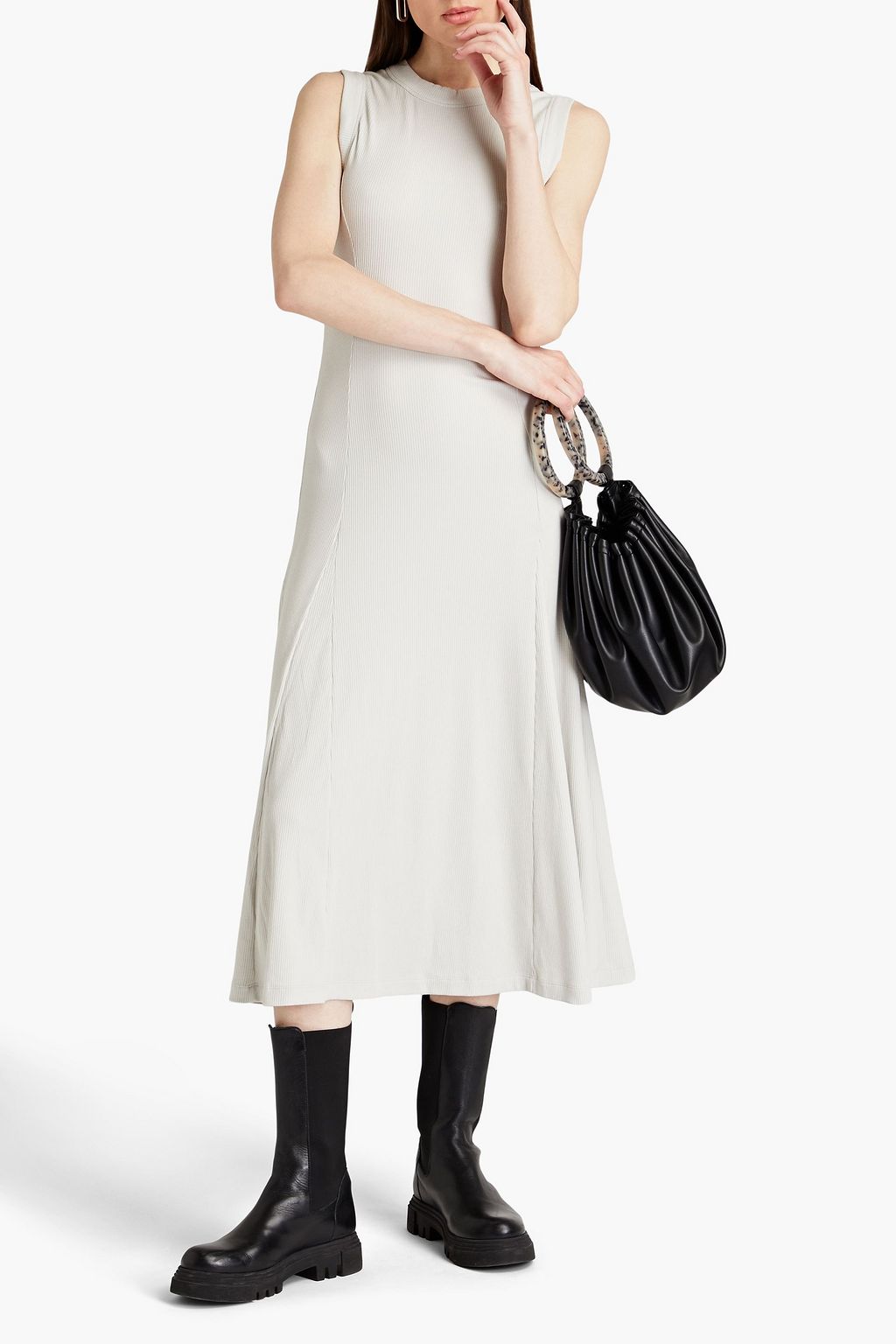 BITE STUDIOS Flared ribbed jersey midi dress