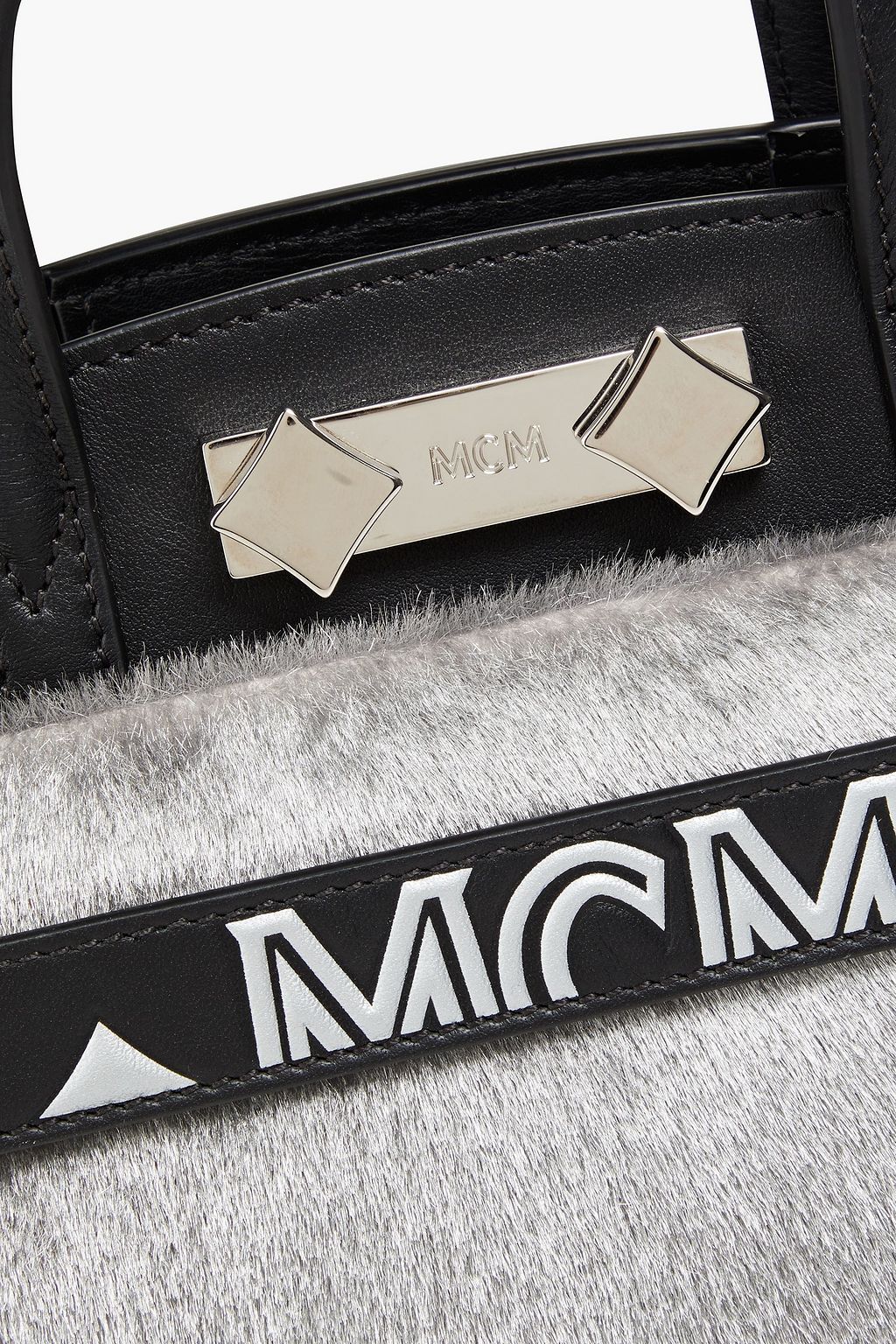 MCM Calf hair-paneled leather tote