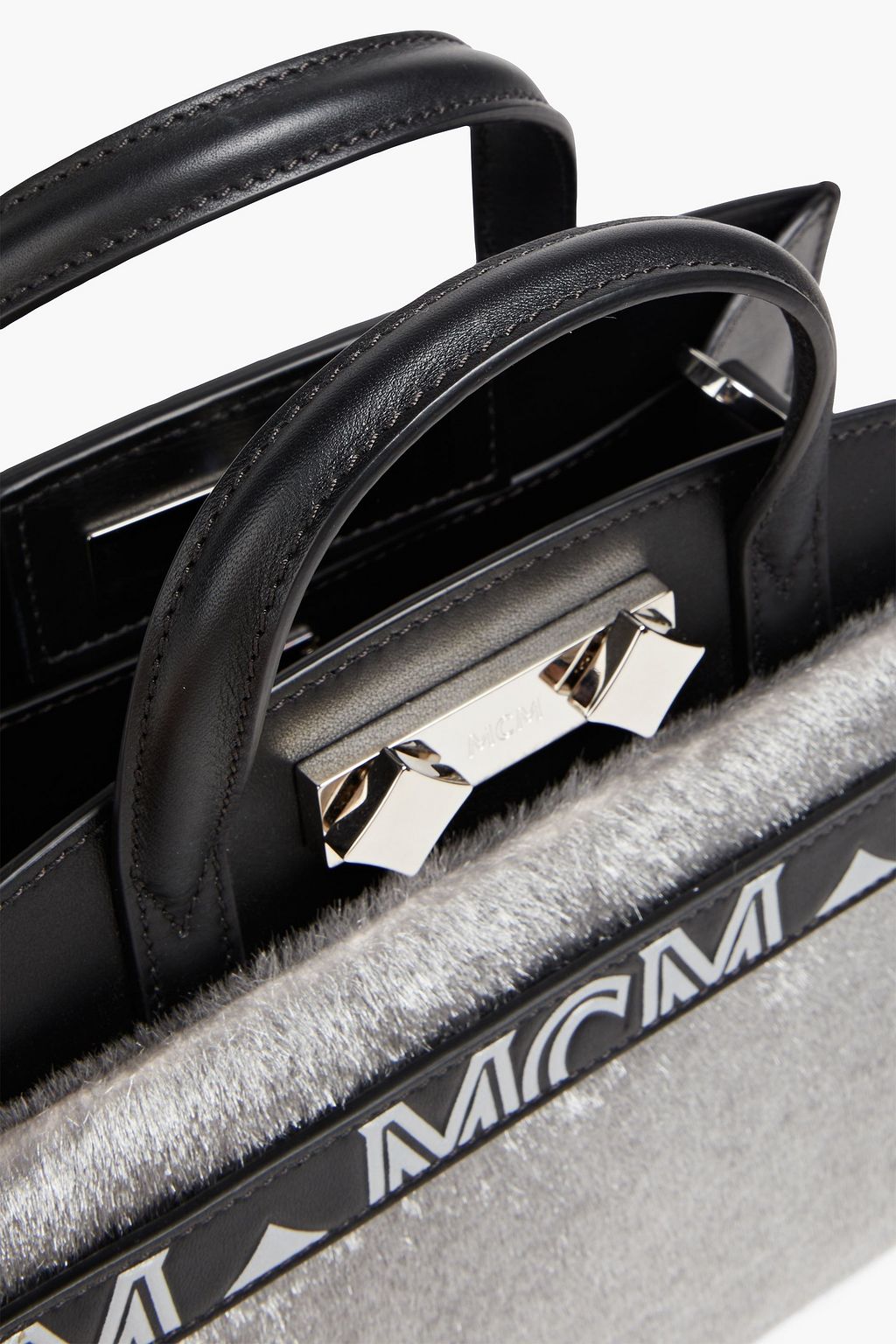 MCM Calf hair-paneled leather tote