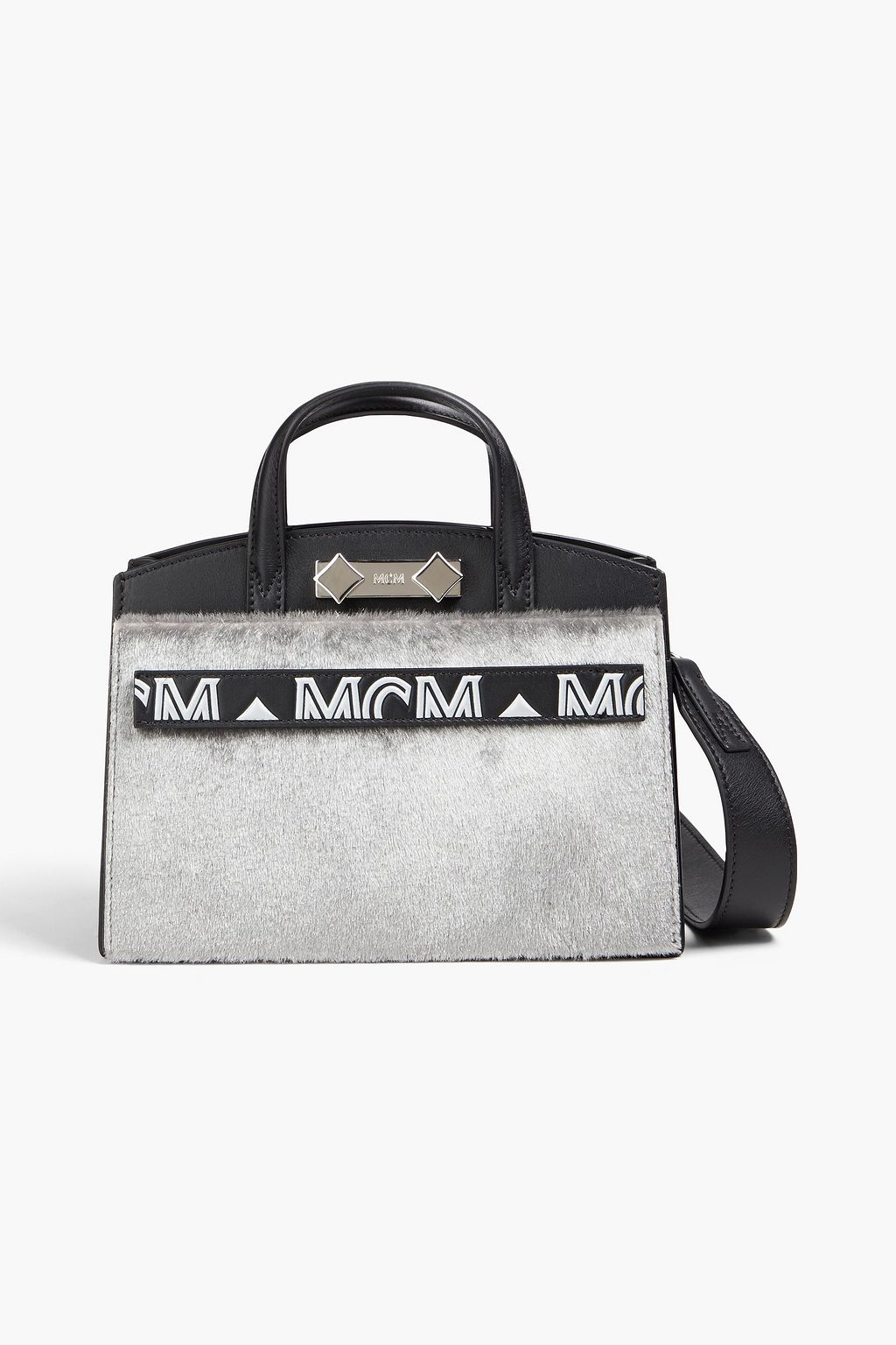 MCM Calf hair-paneled leather tote
