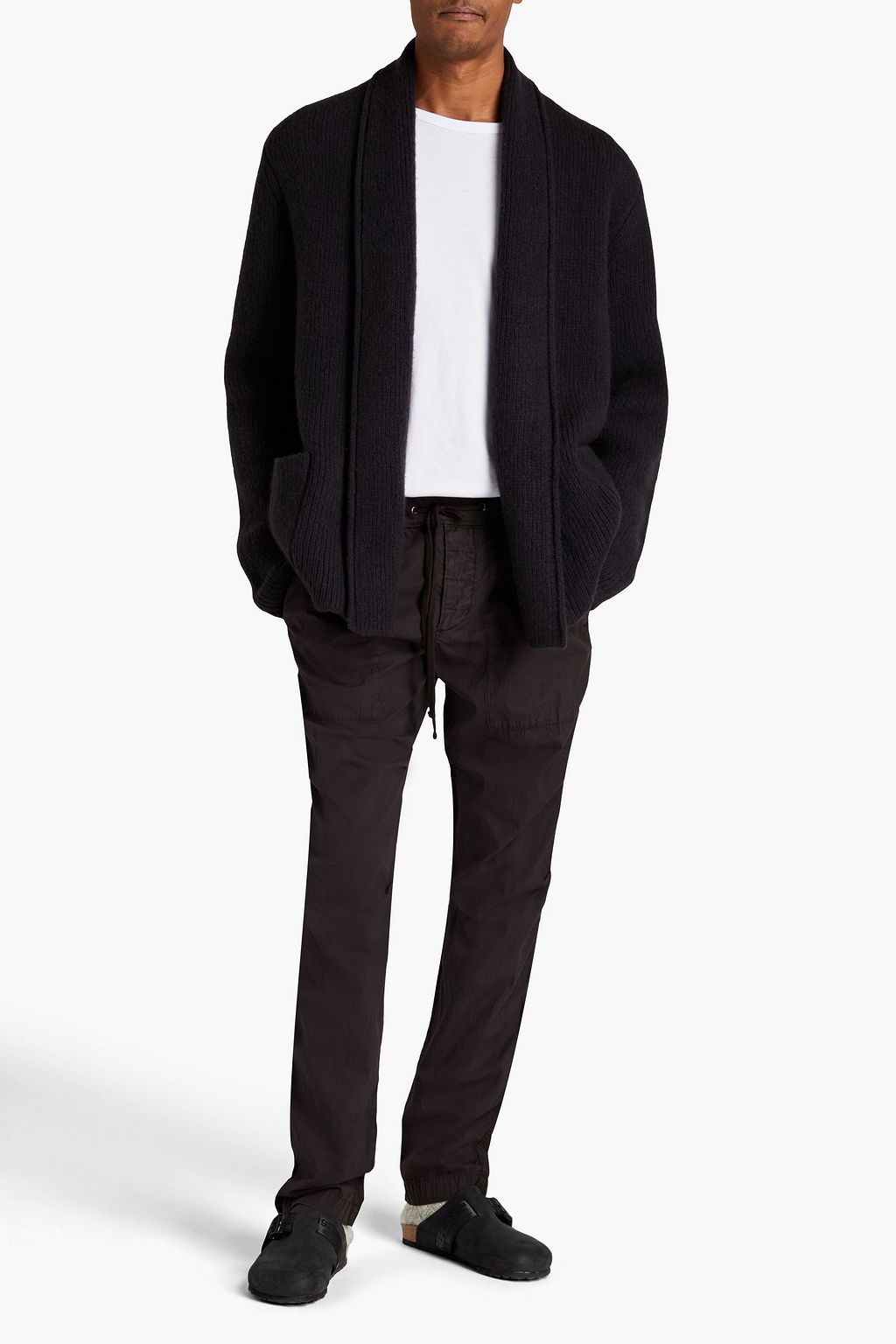 JAMES PERSE Brushed ribbed cashmere-blend cardigan