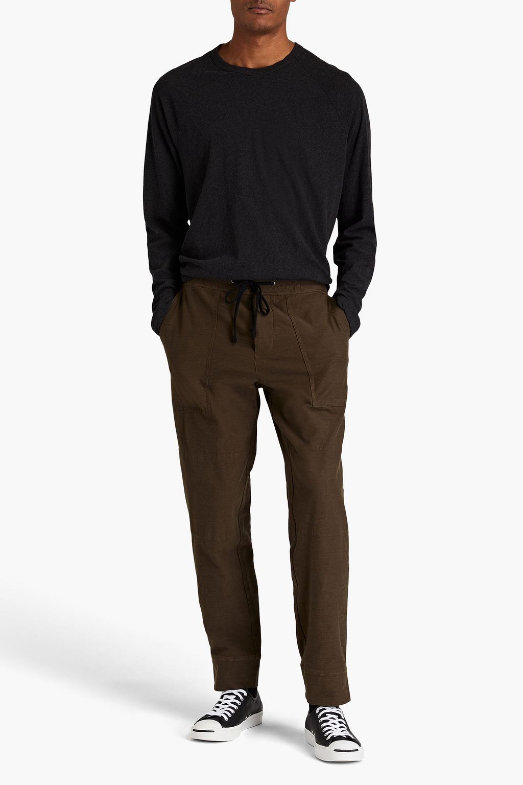 JAMES PERSE Slub stretch-cotton jersey drawstring pants