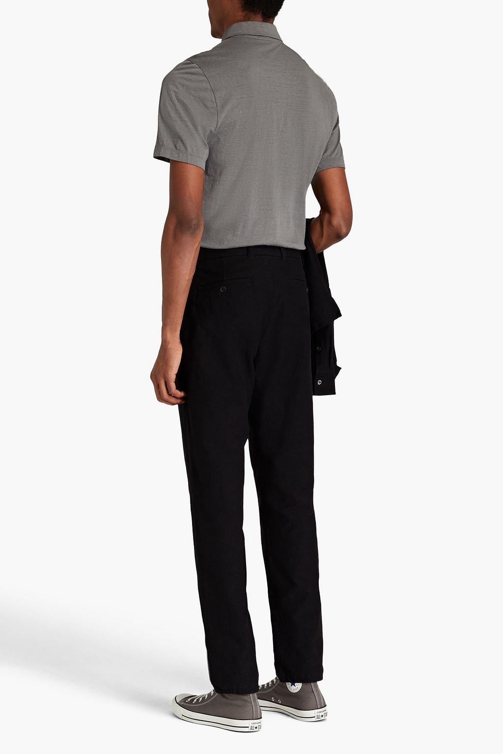 JAMES PERSE Slim-fit mélange slub cotton-blend jersey pants