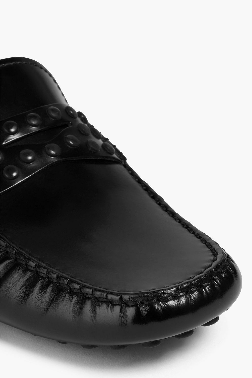 TOD'S Studded glossed-leather driving shoes