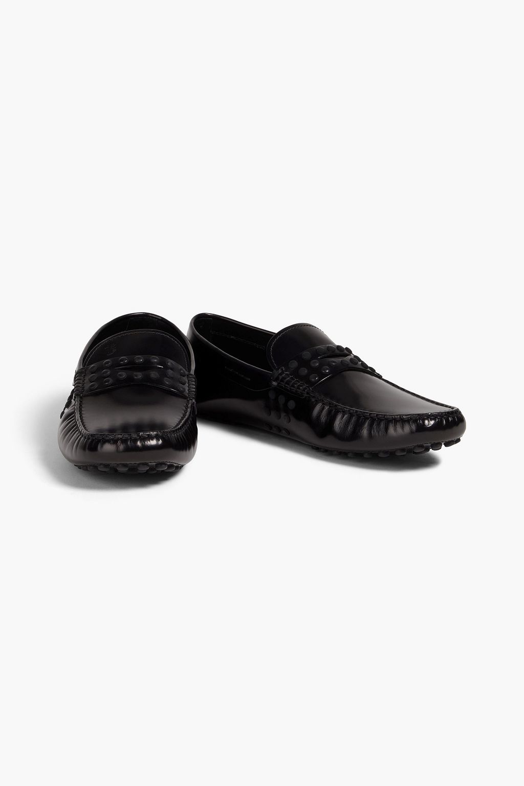 TOD'S Studded glossed-leather driving shoes