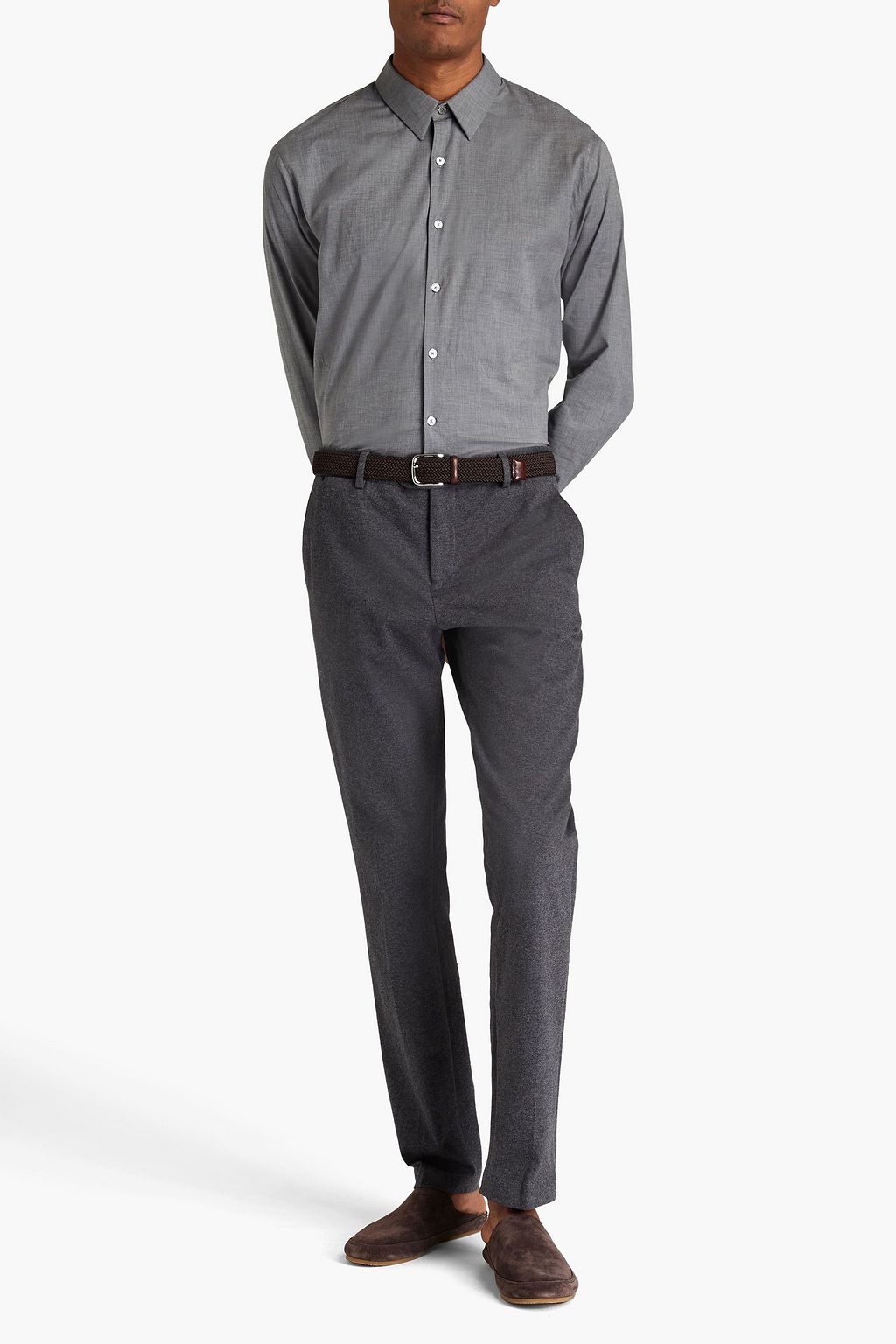 JAMES PERSE Stretch-cotton chambray shirt