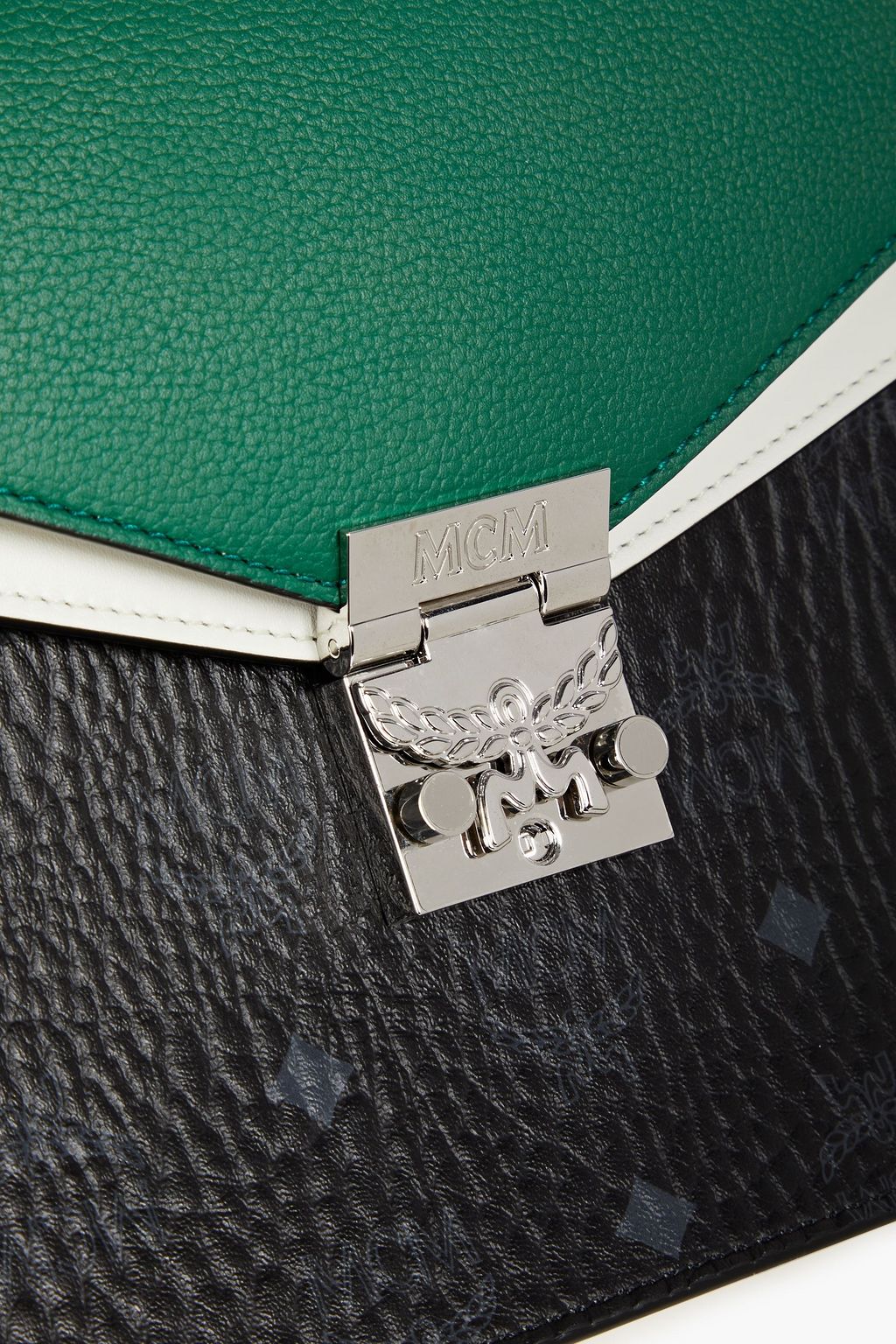 MCM Printed smooth and pebbled-leather shoulder bag