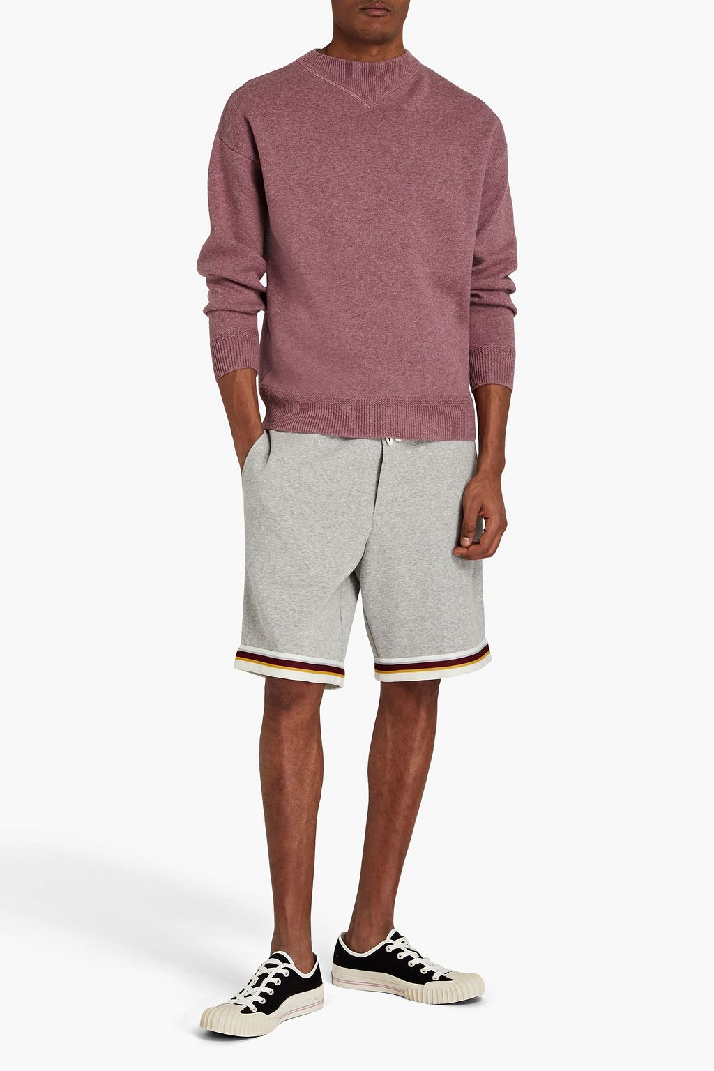 JAMES PERSE Mélange cotton-blend jersey shorts