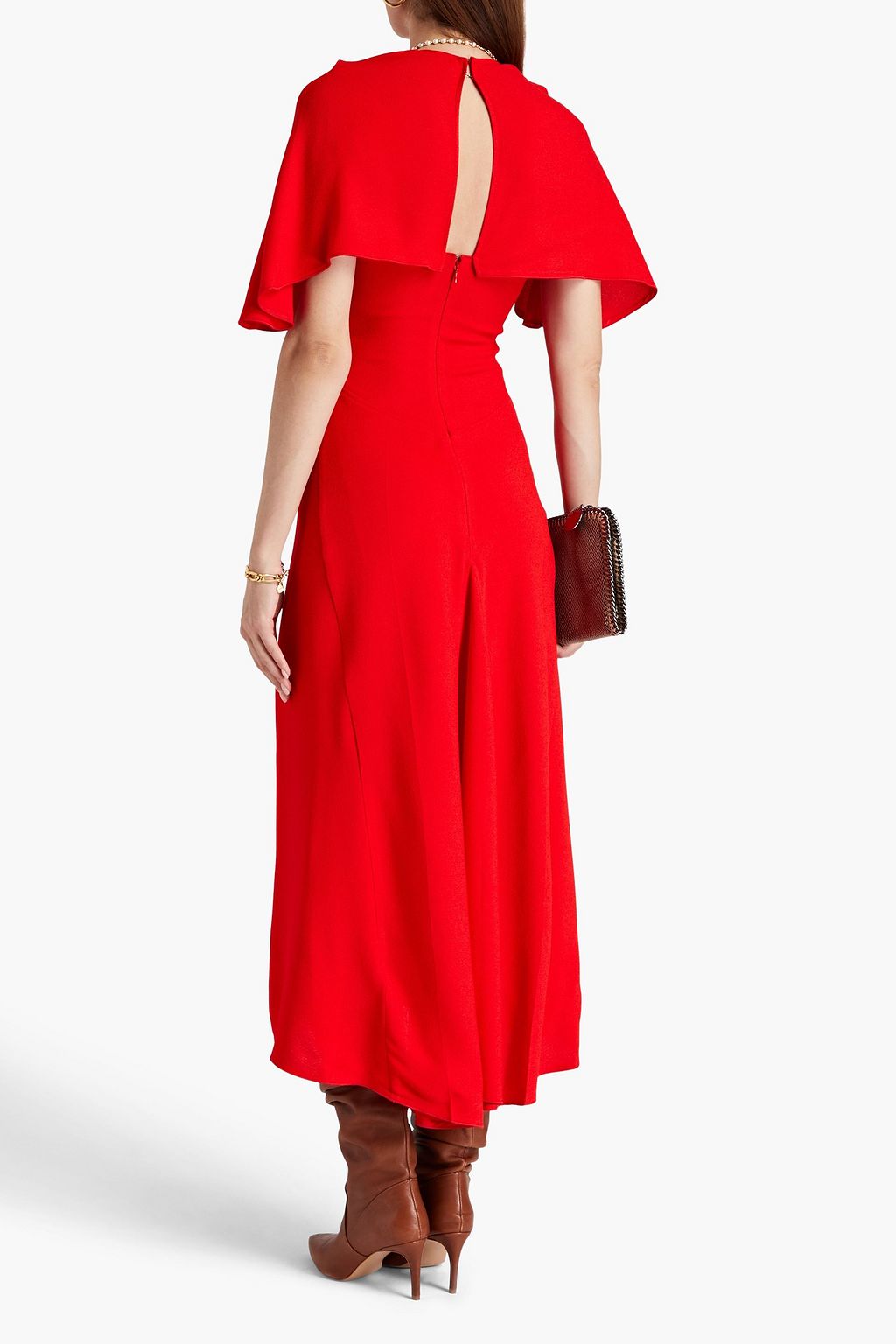 VICTORIA BECKHAM Cold-shoulder crepe midi dress