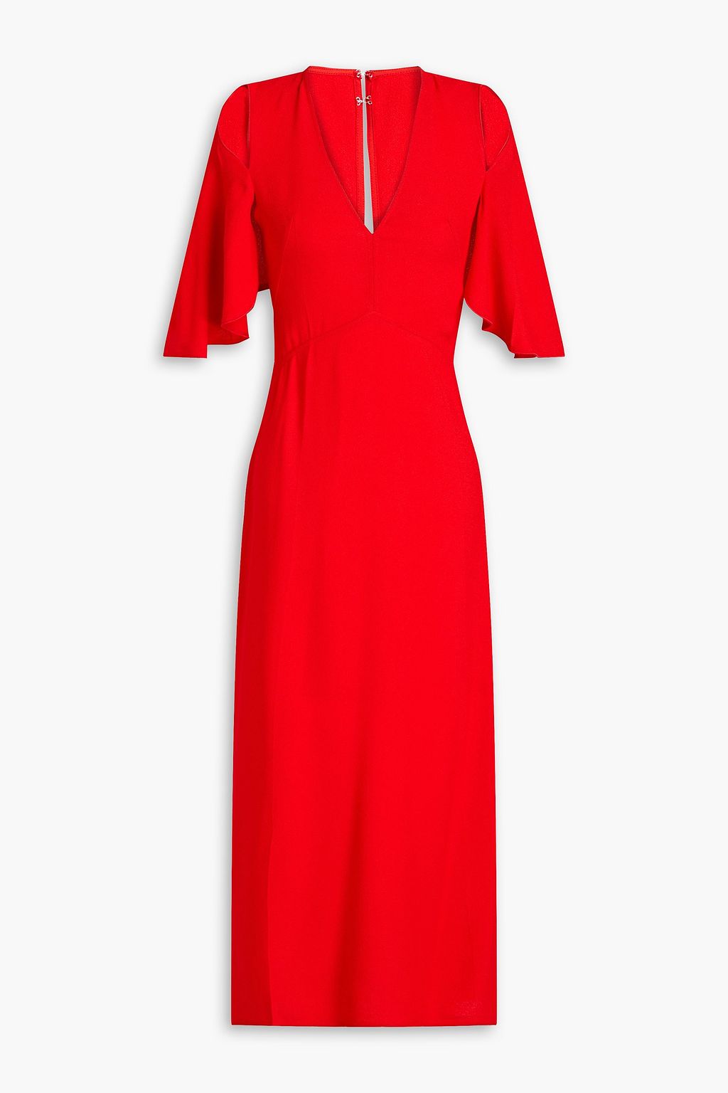 Cold shoulder crepe midi dress red UK 10