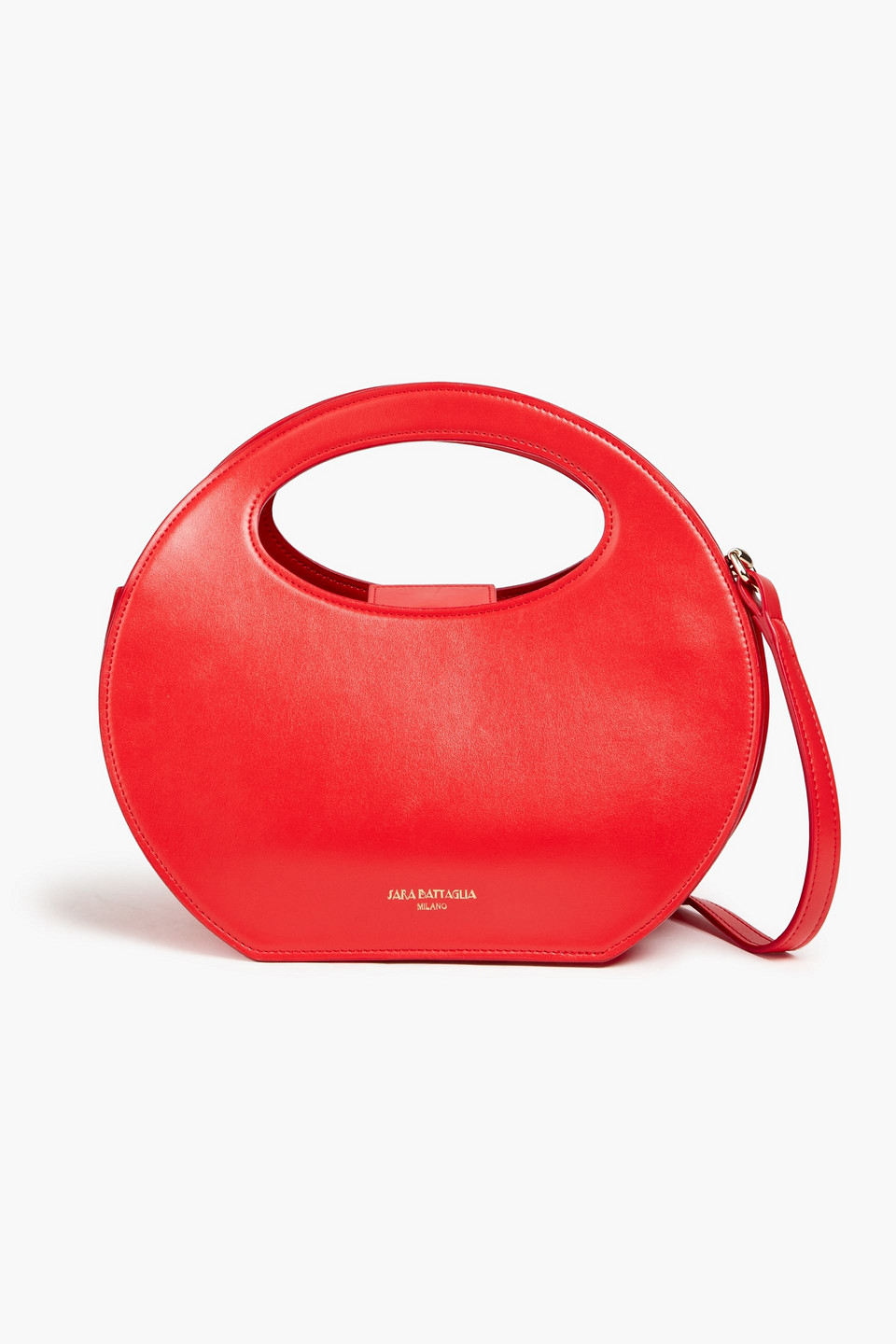 Sara Battaglia Circle Faux Leather Shoulder Bag In Tomato Red
