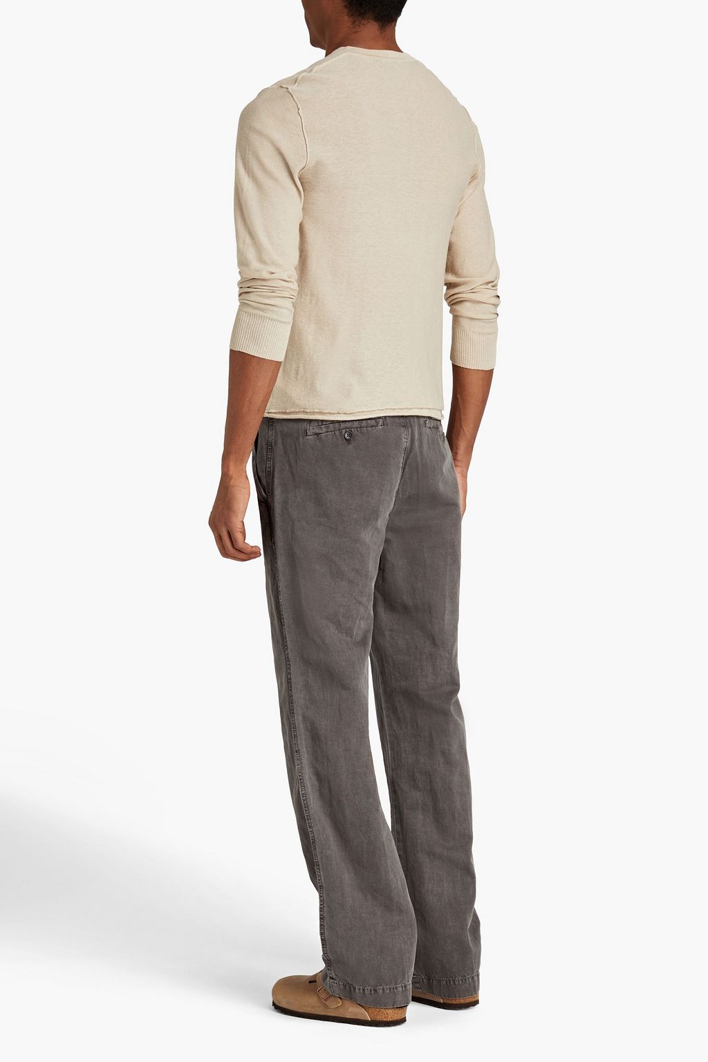 JAMES PERSE Cotton and linen-blend twill chinos