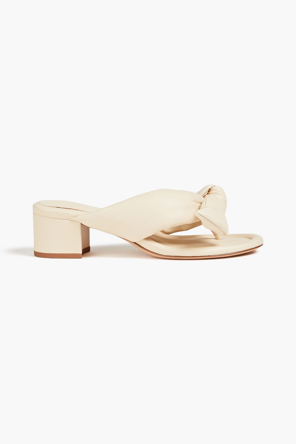 Alexandre Birman Clarita 45 Bow-embellished Padded Leather Mules In Neutrals