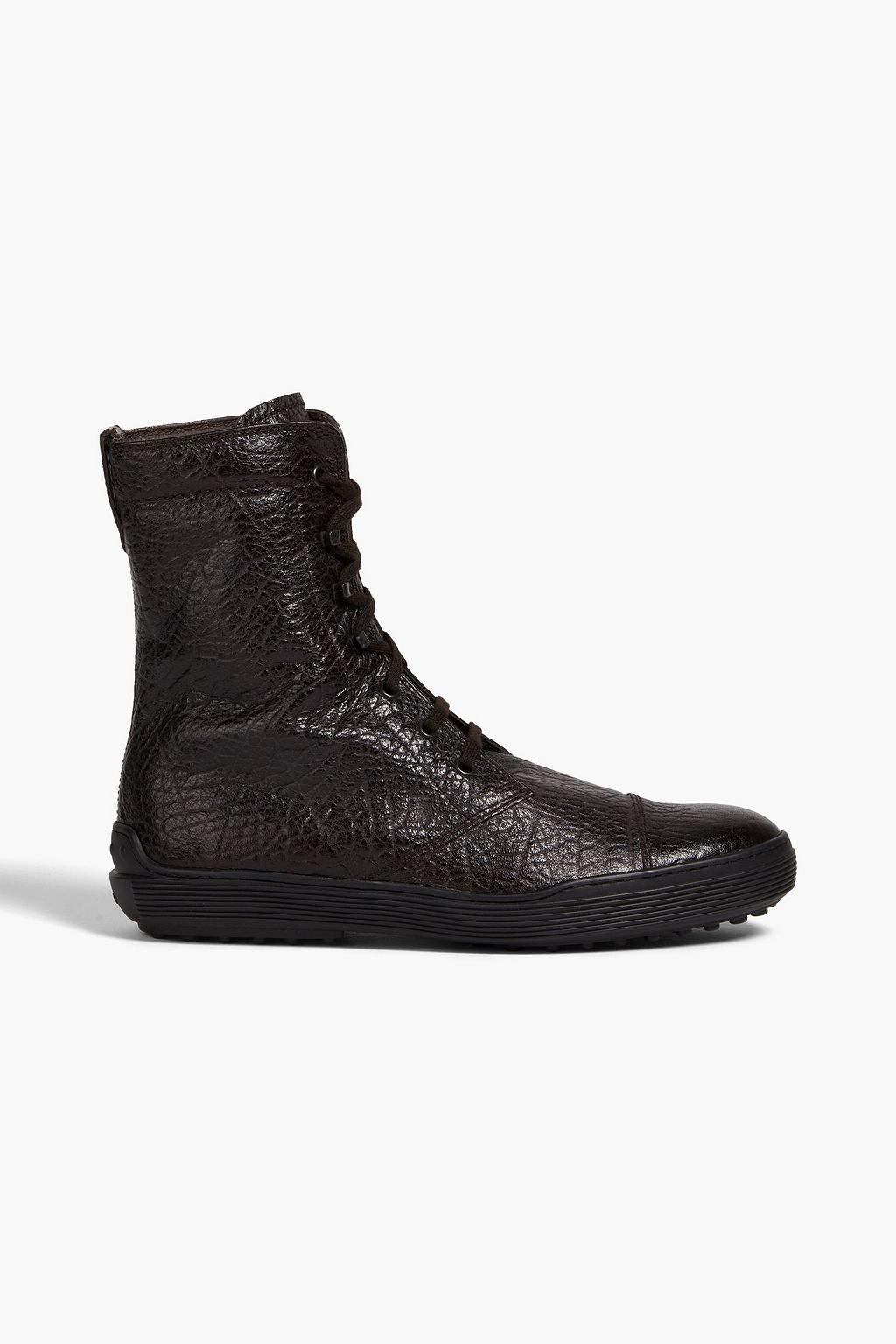 Pebbled leather boots dark brown UK 6