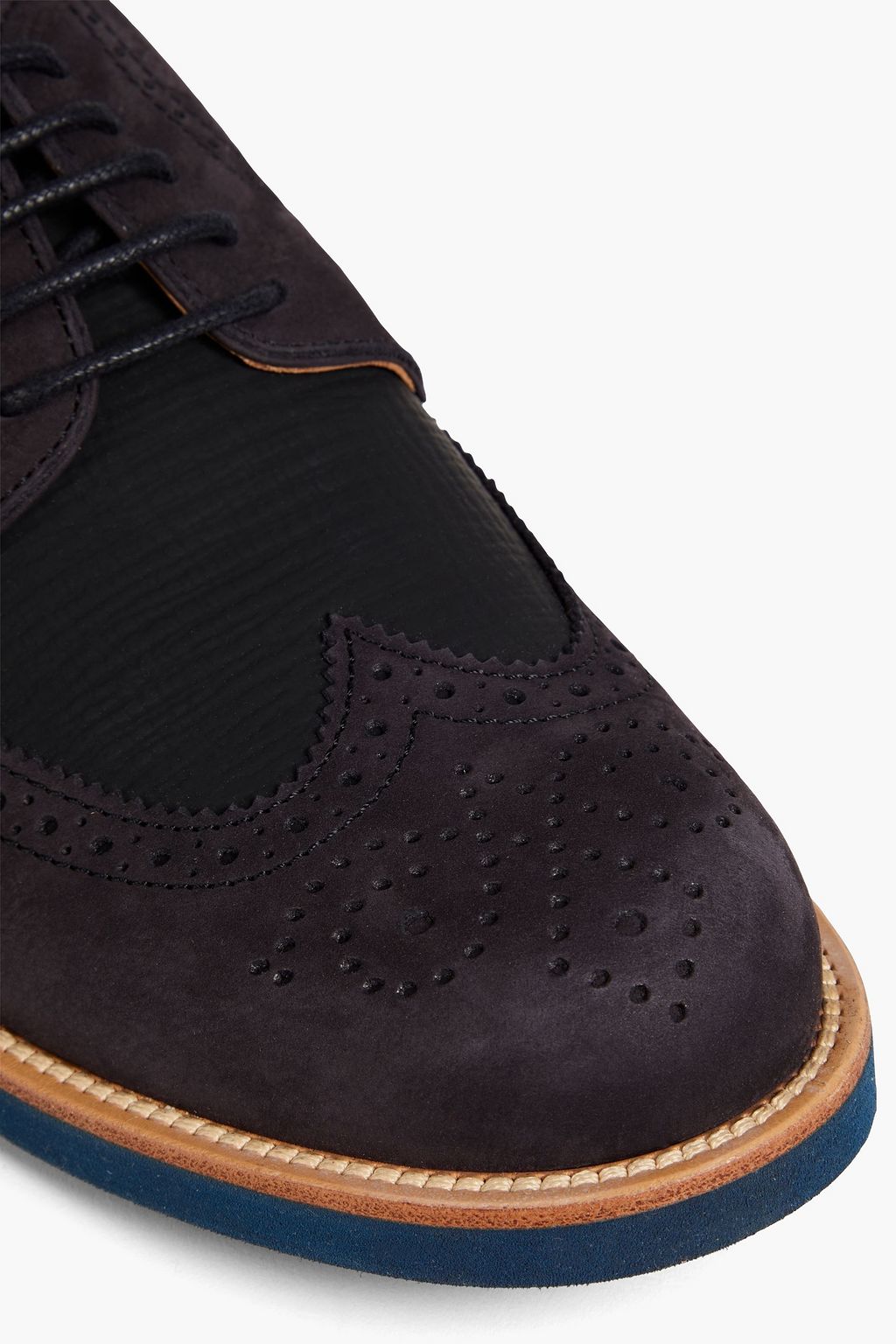 TOD'S Perforated two-tone nubuck Oxford brogues