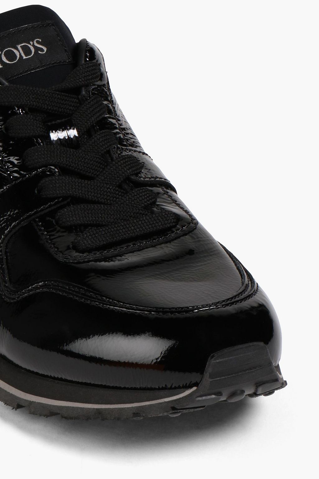 TOD'S Patent-leather and neoprene sneakers